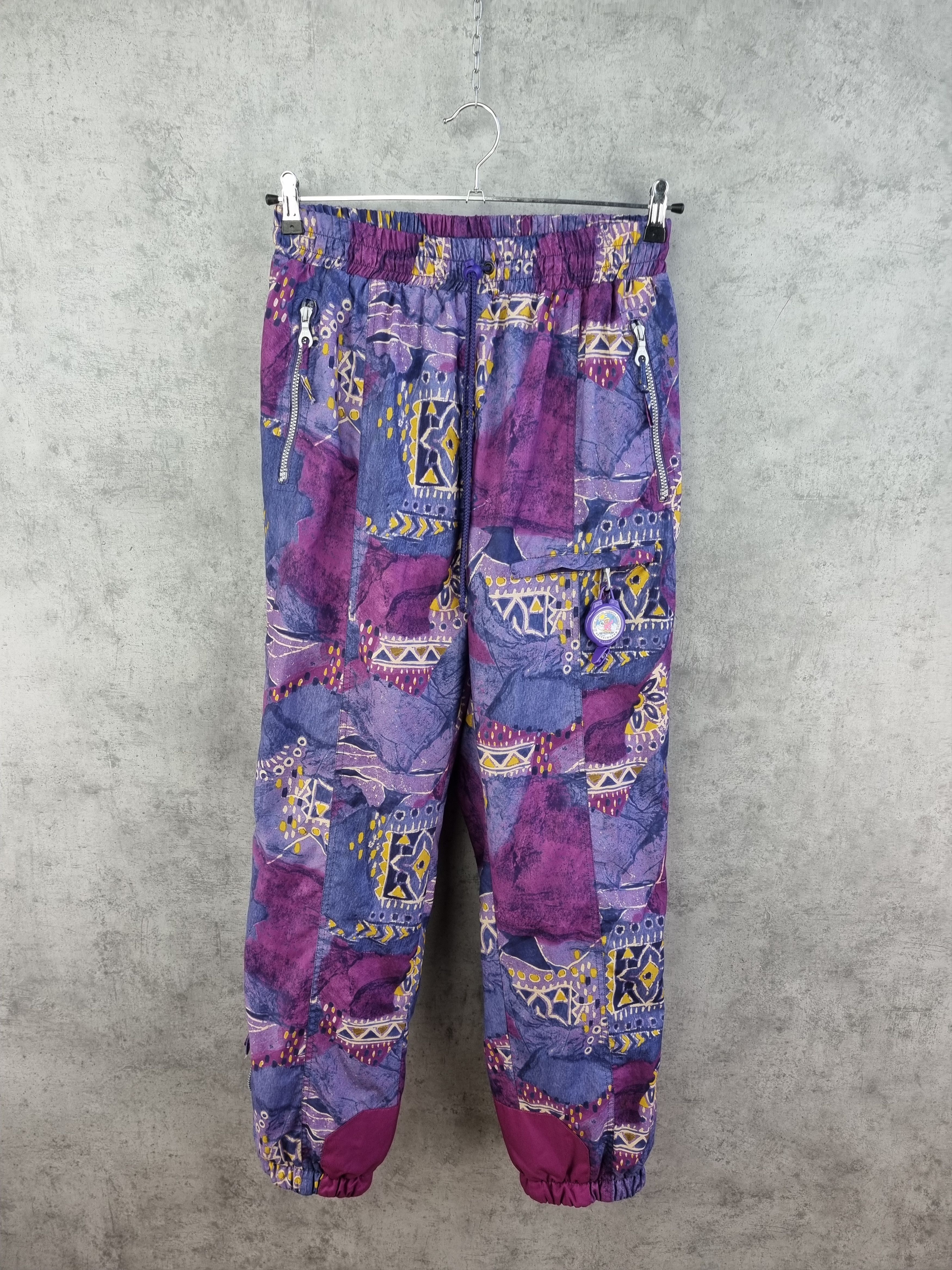 image of Avant Garde x Goretex 80's Goretex Psychedelic Art Nylon Ski Hiking Pants in Purple, Men's (Size 30