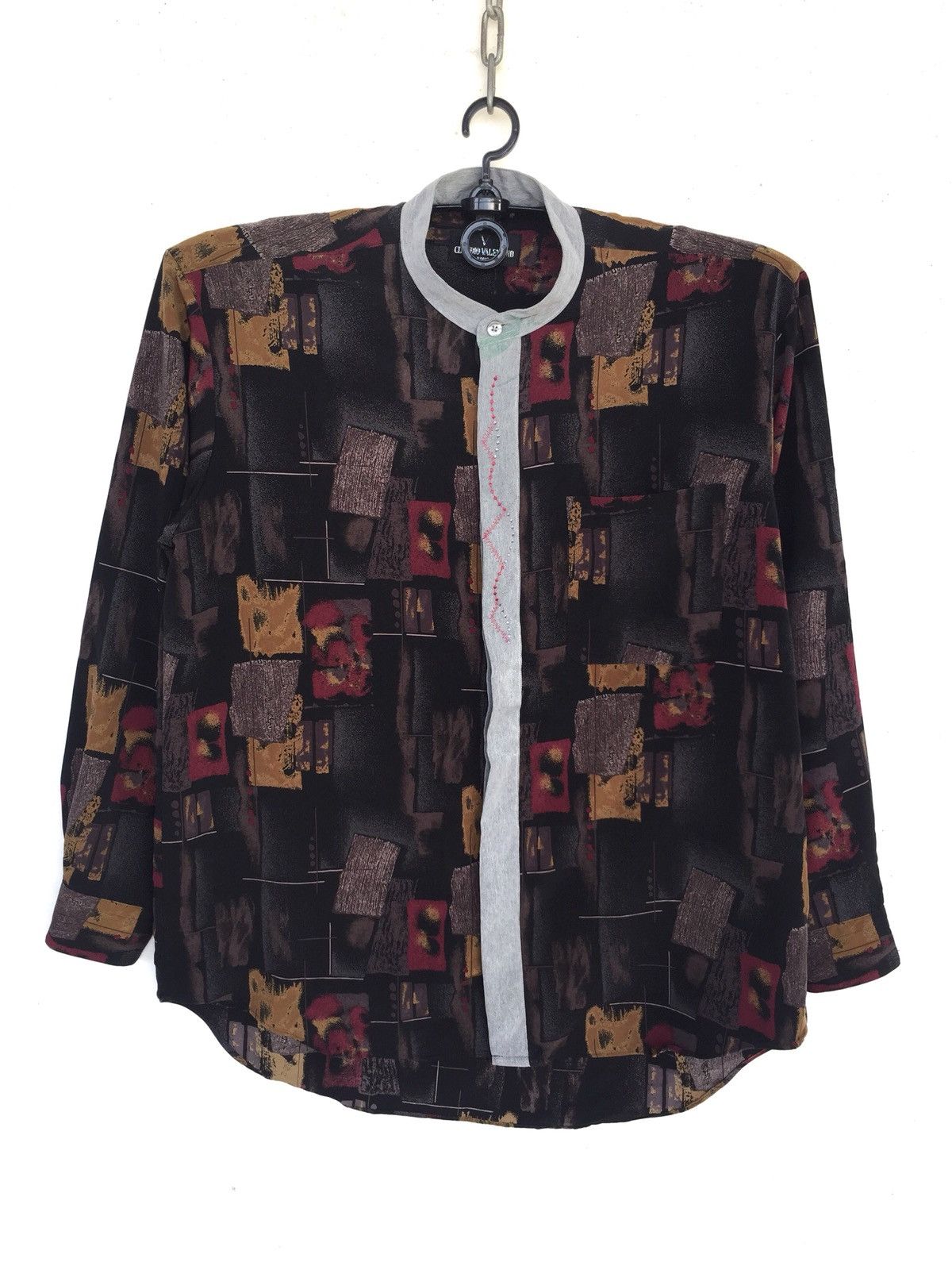 Valentino 90s Valentino Multicolor Art Patchwork B/D Shirt Size US L / EU 52-54 / 3 - 1 Thumbnail