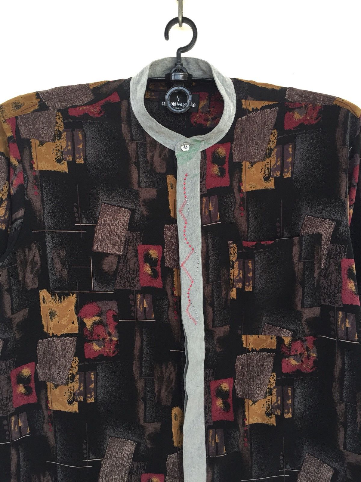 Valentino 90s Valentino Multicolor Art Patchwork B/D Shirt Size US L / EU 52-54 / 3 - 3 Thumbnail