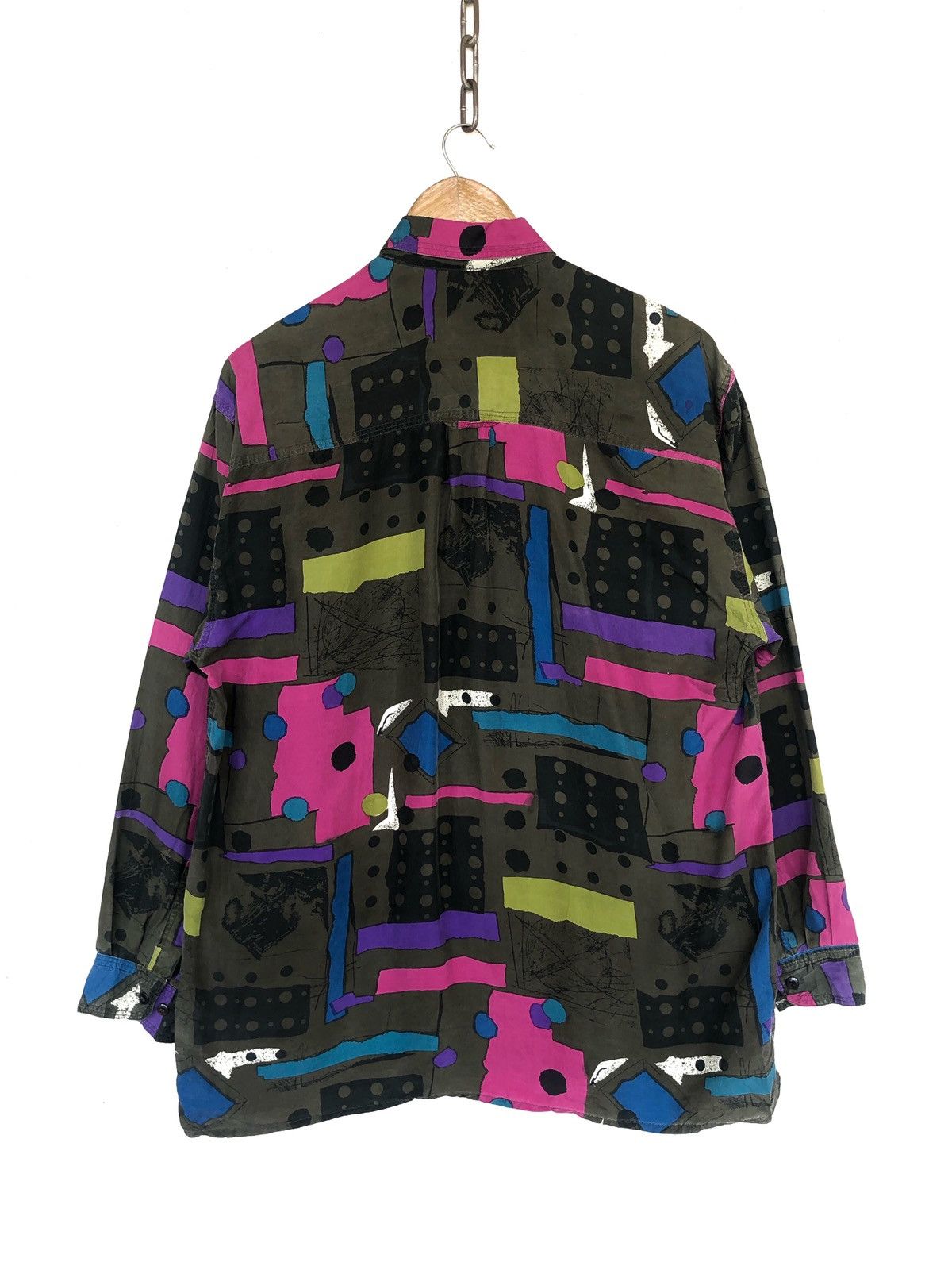 Art Comes First 90s Elcoro Homme 🇯🇵 Pop Art Silk Button Down Shirt Size US L / EU 52-54 / 3 - 5 Thumbnail