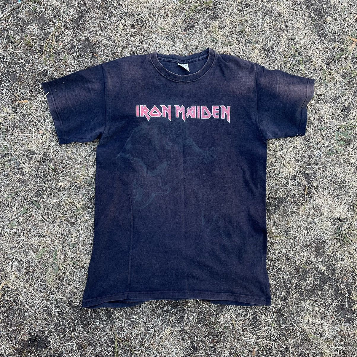 Vintage Vintage 90s Faded Iron Maiden Band Graphic Tee Black Skate M Size US M / EU 48-50 / 2 - 1 Thumbnail