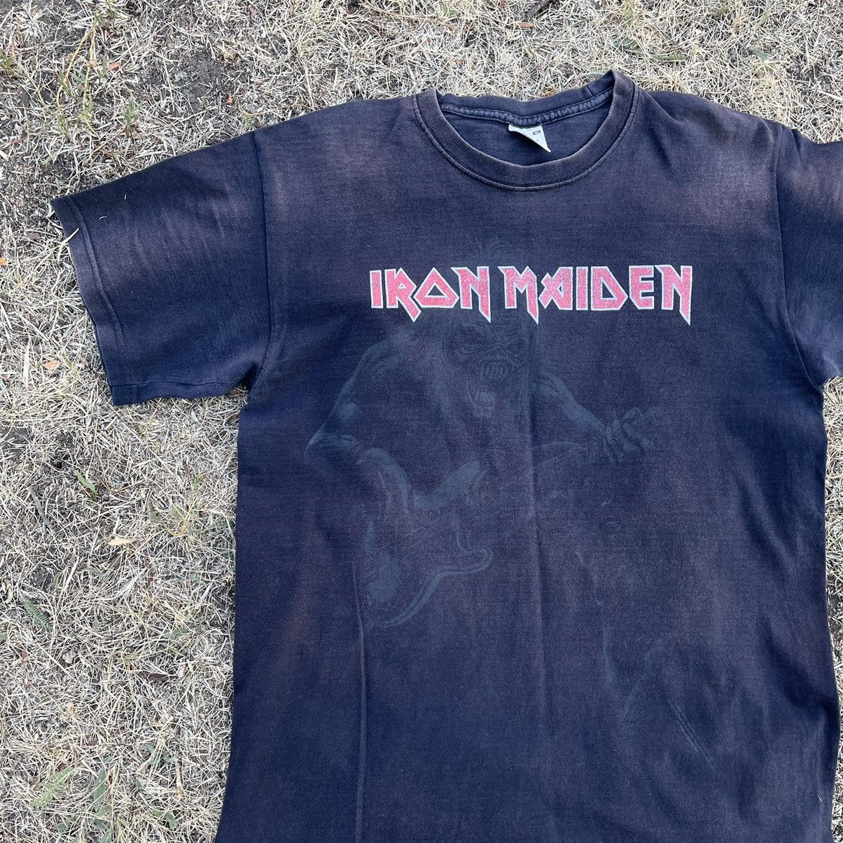 Vintage Vintage 90s Faded Iron Maiden Band Graphic Tee Black Skate M Size US M / EU 48-50 / 2 - 3 Thumbnail