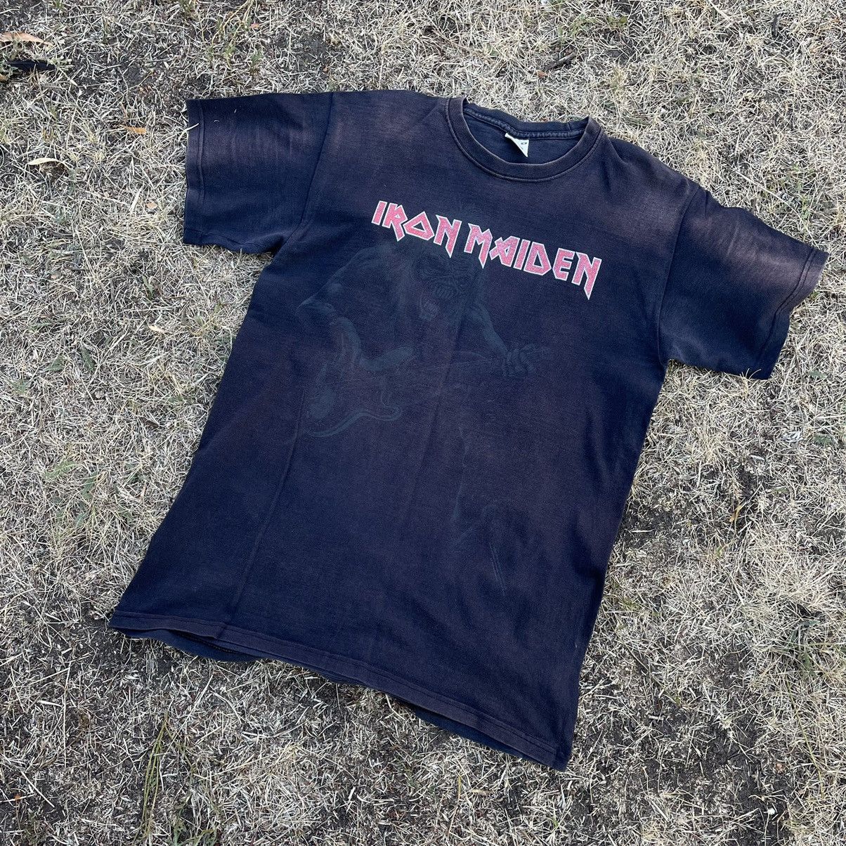 Vintage Vintage 90s Faded Iron Maiden Band Graphic Tee Black Skate M Size US M / EU 48-50 / 2 - 4 Thumbnail