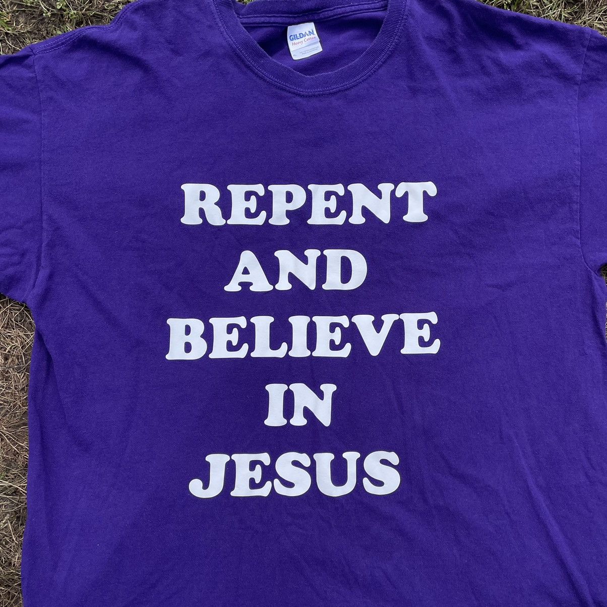 Vintage Vintage 90s Y2K Religious Graphic Tee Purple Oversized L Size US L / EU 52-54 / 3 - 2 Thumbnail