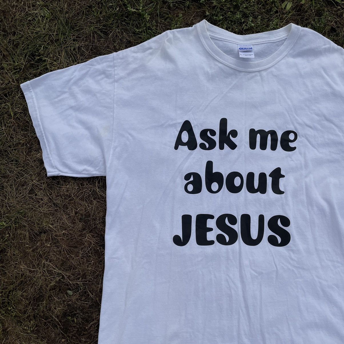 Vintage Vintage 90s Graphic Tee Ask Me About Jesus Religion Streetwe Size US XL / EU 56 / 4 - 3 Thumbnail