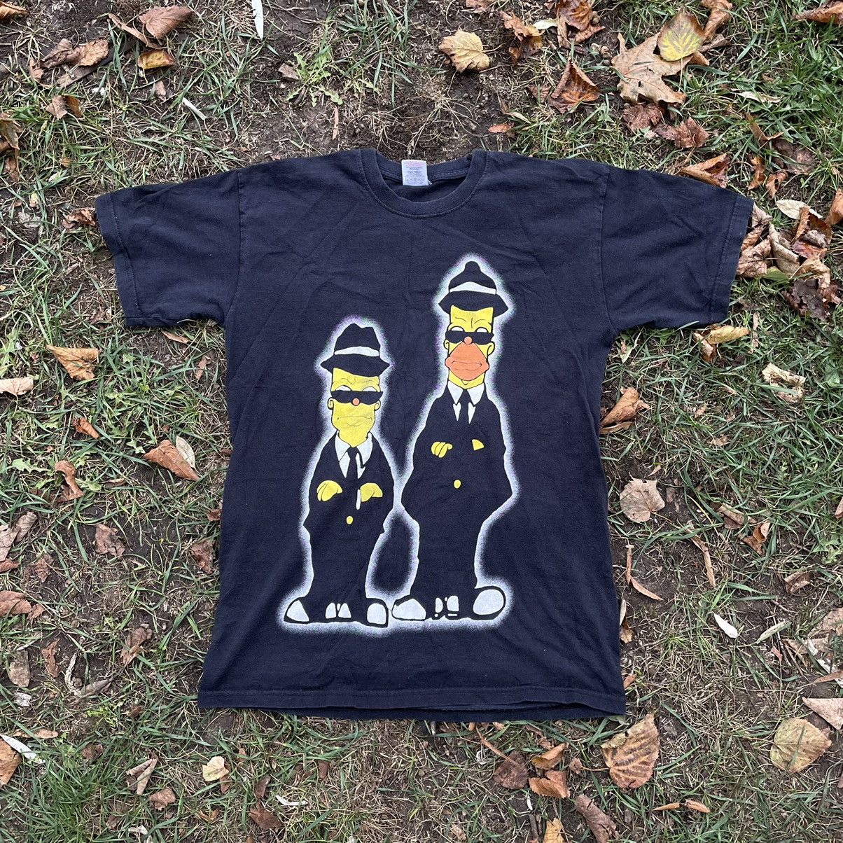 Cartoon Network Vintage 90s 007 Bart Homer Faded Tee Face Horror Print Band Size US M / EU 48-50 / 2 - 1 Thumbnail