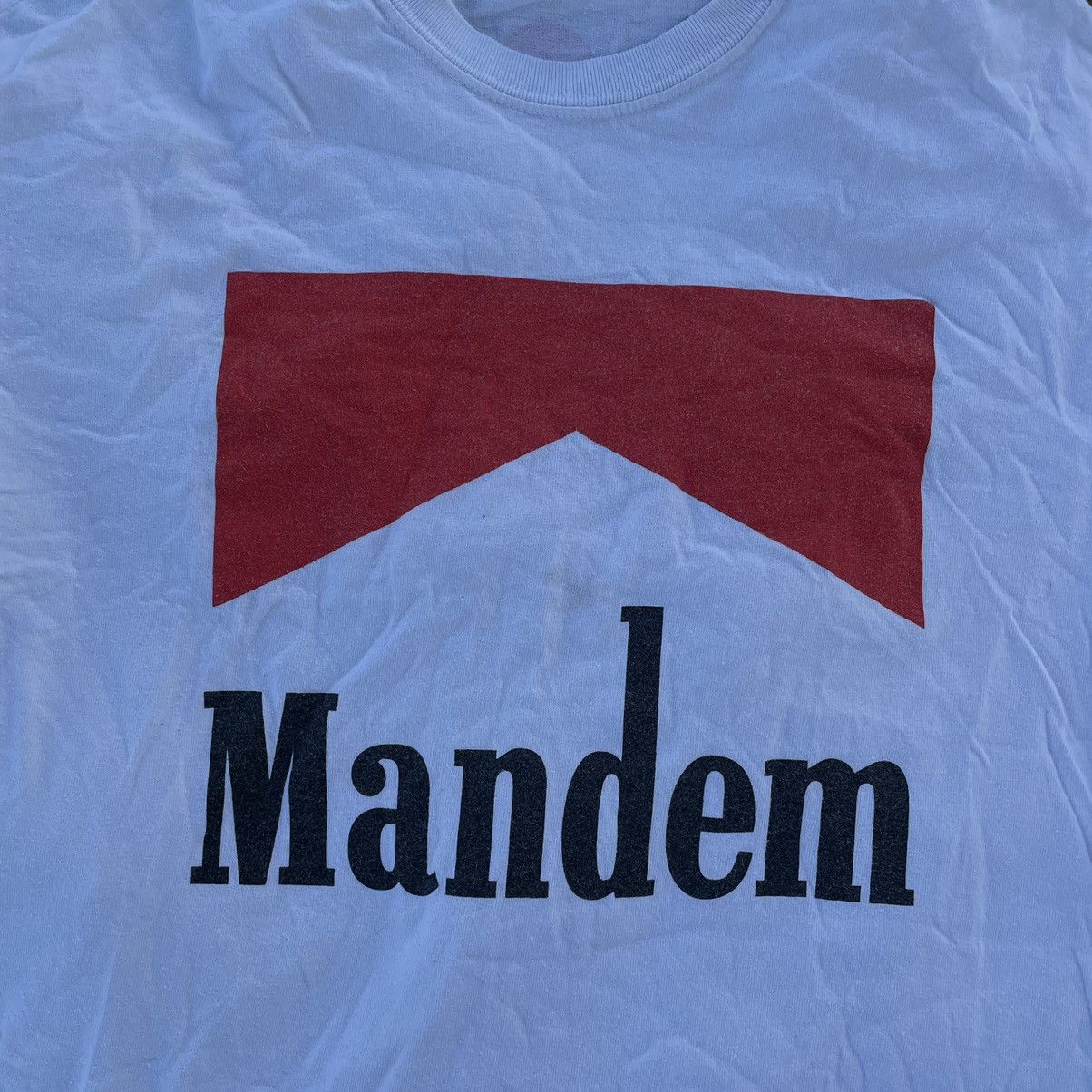Vintage Vintage Y2K Graphic Tee Mandem Humor Faded White Swag Slim M Size US M / EU 48-50 / 2 - 4 Thumbnail