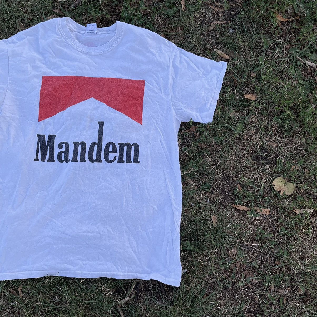 Vintage Vintage Y2K Graphic Tee Mandem Humor Faded White Swag Slim M Size US M / EU 48-50 / 2 - 3 Thumbnail