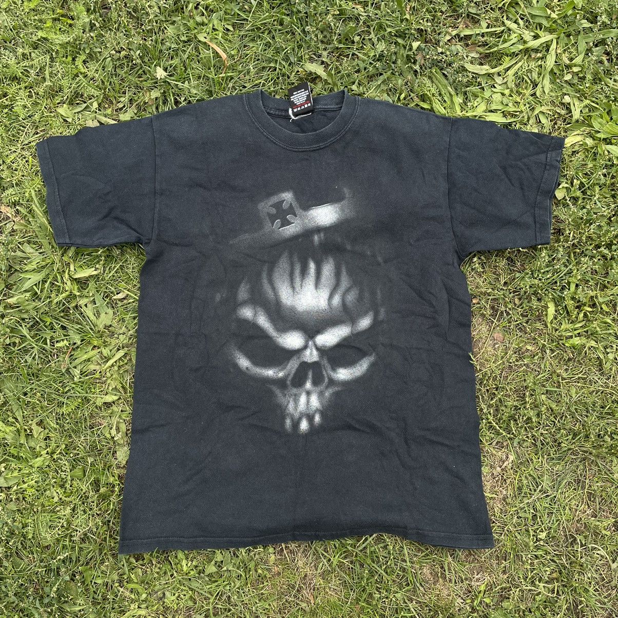 Pre-owned Band Tees X Vintage Y2k Skulls Vamp Devil Dead Face Horror Print Tee In Black