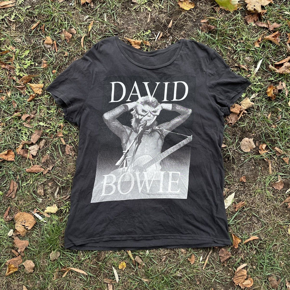 Vintage Vintage Y2K David Bowie Graphic Band Tee Faded Black Slim M Size US M / EU 48-50 / 2 - 1 Thumbnail