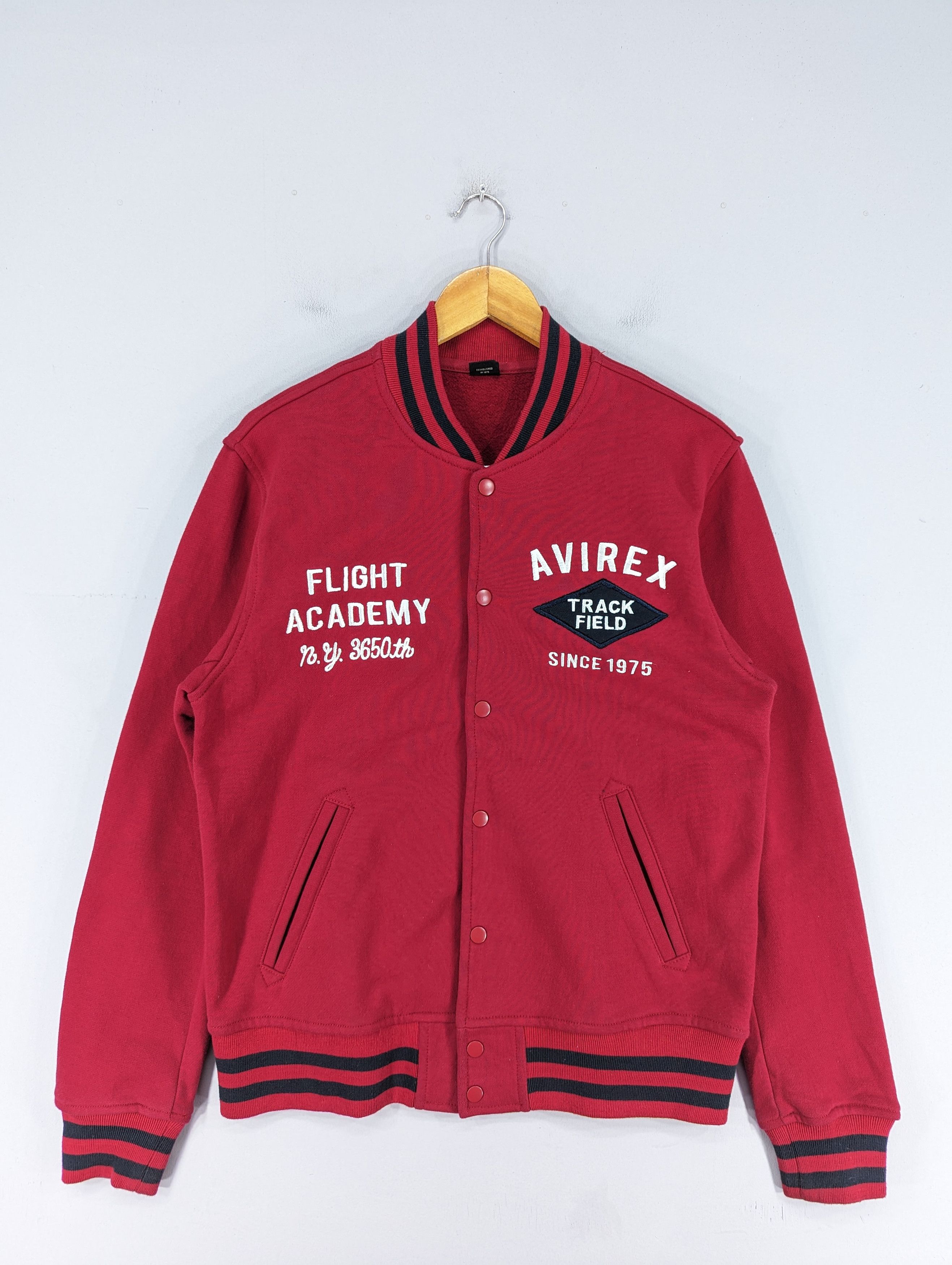 image of avirex Track Field Snap Button Varsity Jacket, Men's (Size Large)