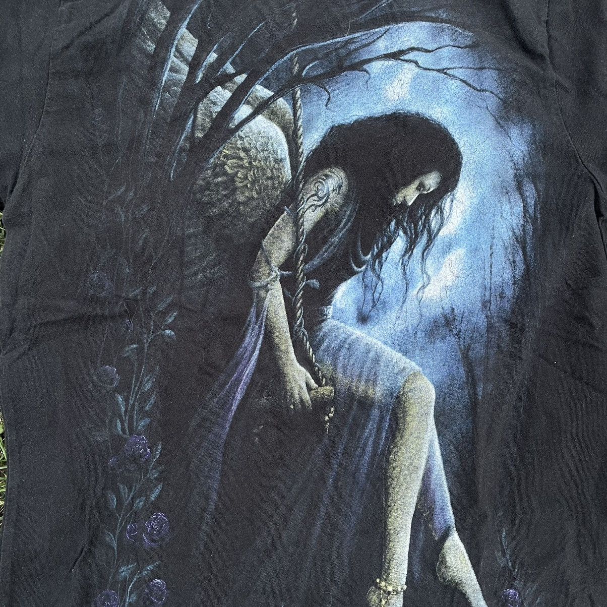 Vintage Vintage Y2K Goth Graphic Tee Vamp Dark Academia Black Slim S Size US S / EU 44-46 / 1 - 4 Thumbnail
