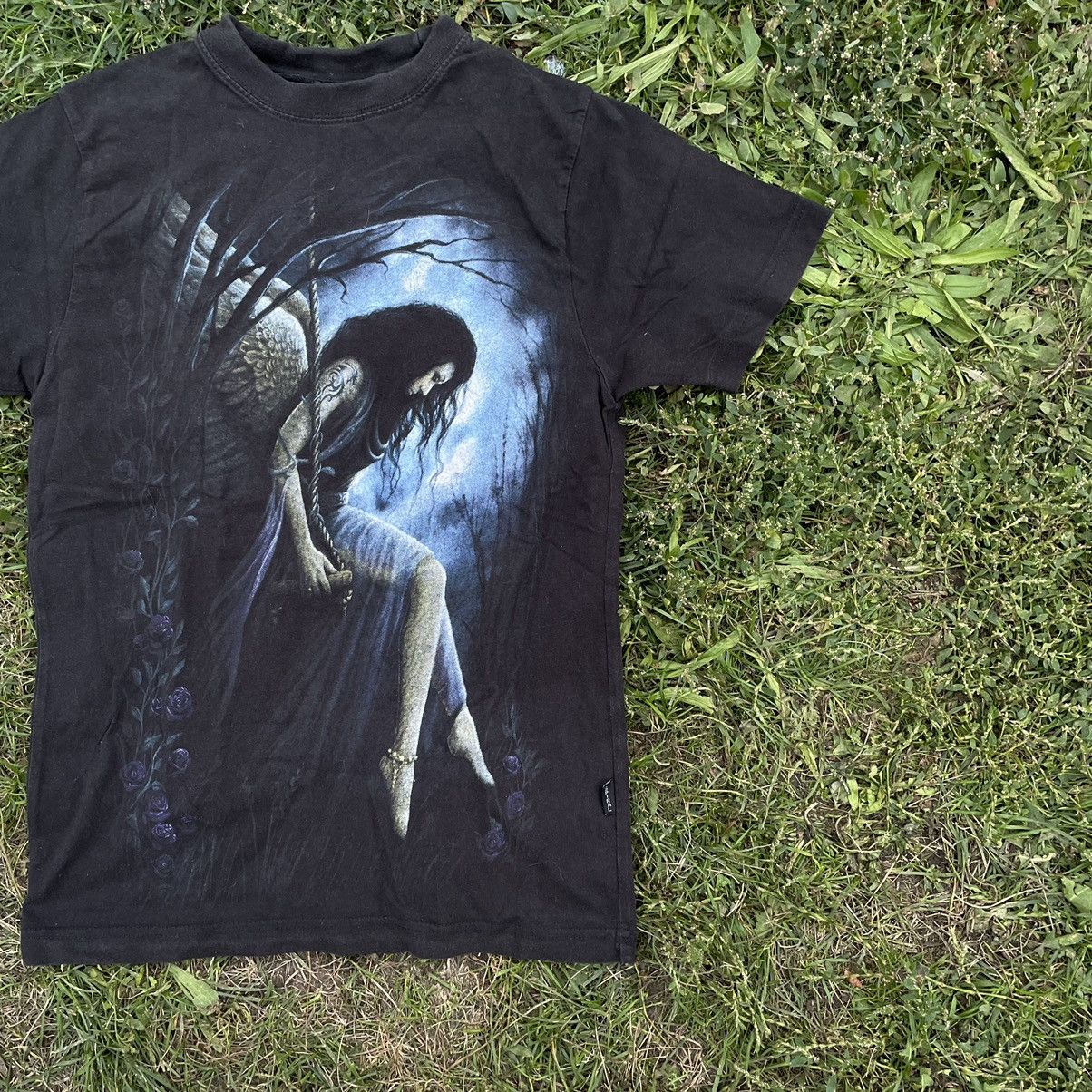 Vintage Vintage Y2K Goth Graphic Tee Vamp Dark Academia Black Slim S Size US S / EU 44-46 / 1 - 2 Thumbnail