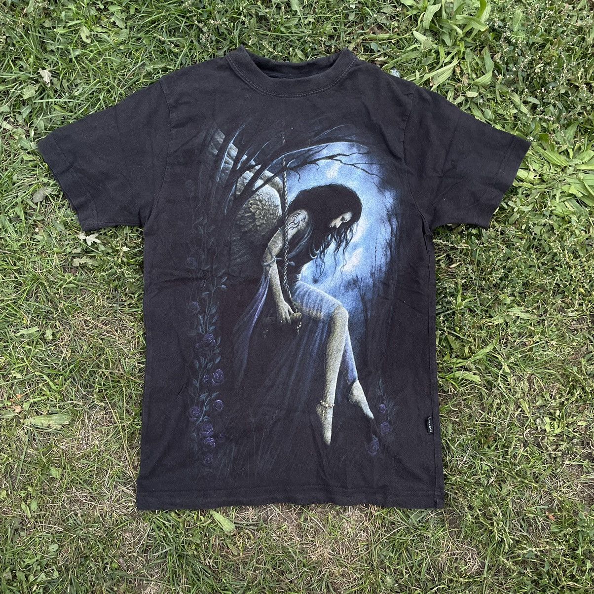 Vintage Vintage Y2K Goth Graphic Tee Vamp Dark Academia Black Slim S Size US S / EU 44-46 / 1 - 1 Thumbnail