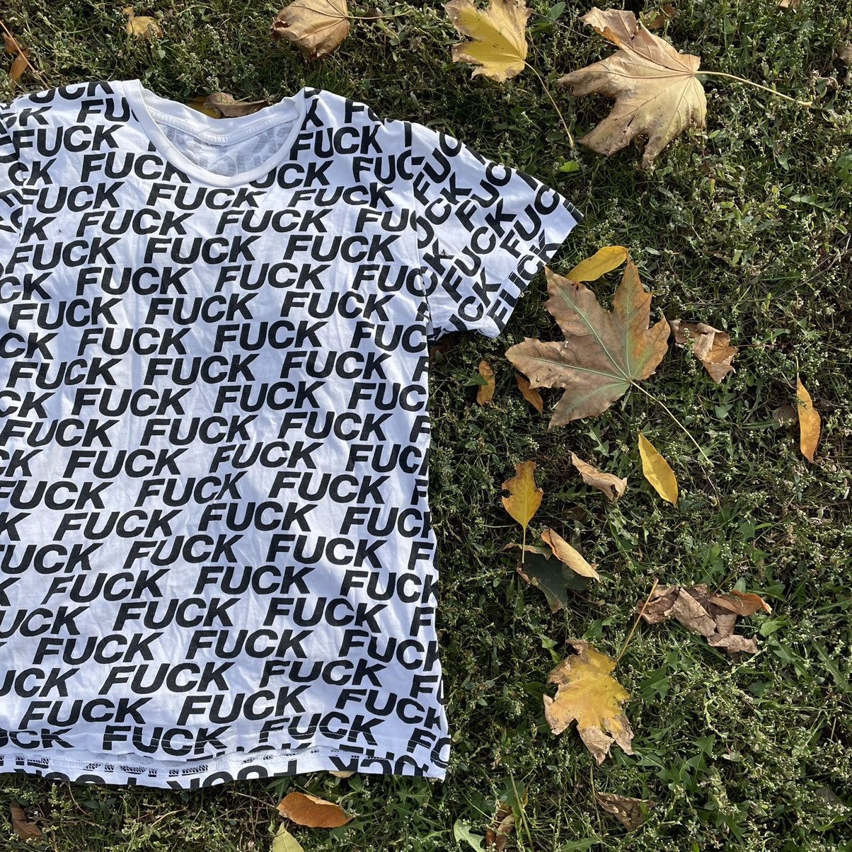 Vintage Y2K All Over Print Graphic Tee Faded Humor Streetwear Slim M Size US M / EU 48-50 / 2 - 2 Thumbnail