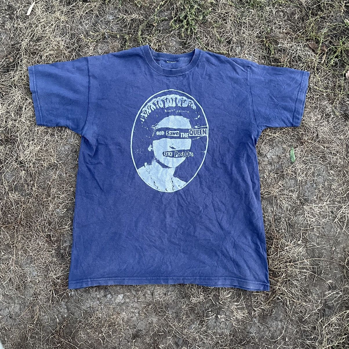 Vintage 90s Sun Faded Graphic Tee Punk Streetwear Wide Leg M