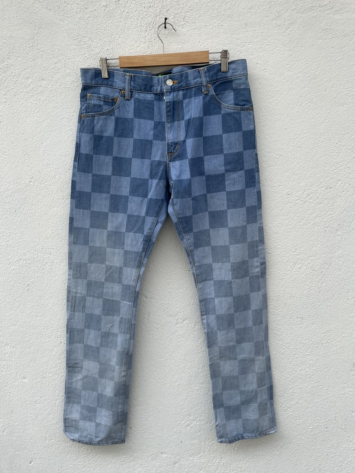 image of Swagger Made In Japan Sweager Plaid Design Jeans, Men's (Size 34)