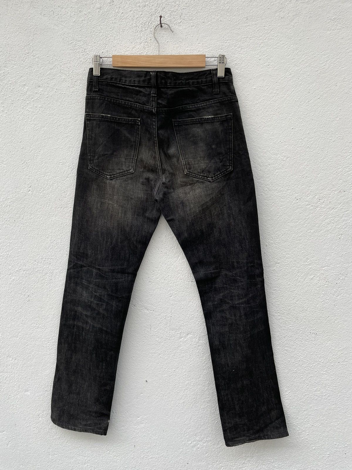 Edifice Japan EDIFICE Distressed BLack Wash Denim Jeans Size US 30 / EU 46 - 7 Thumbnail