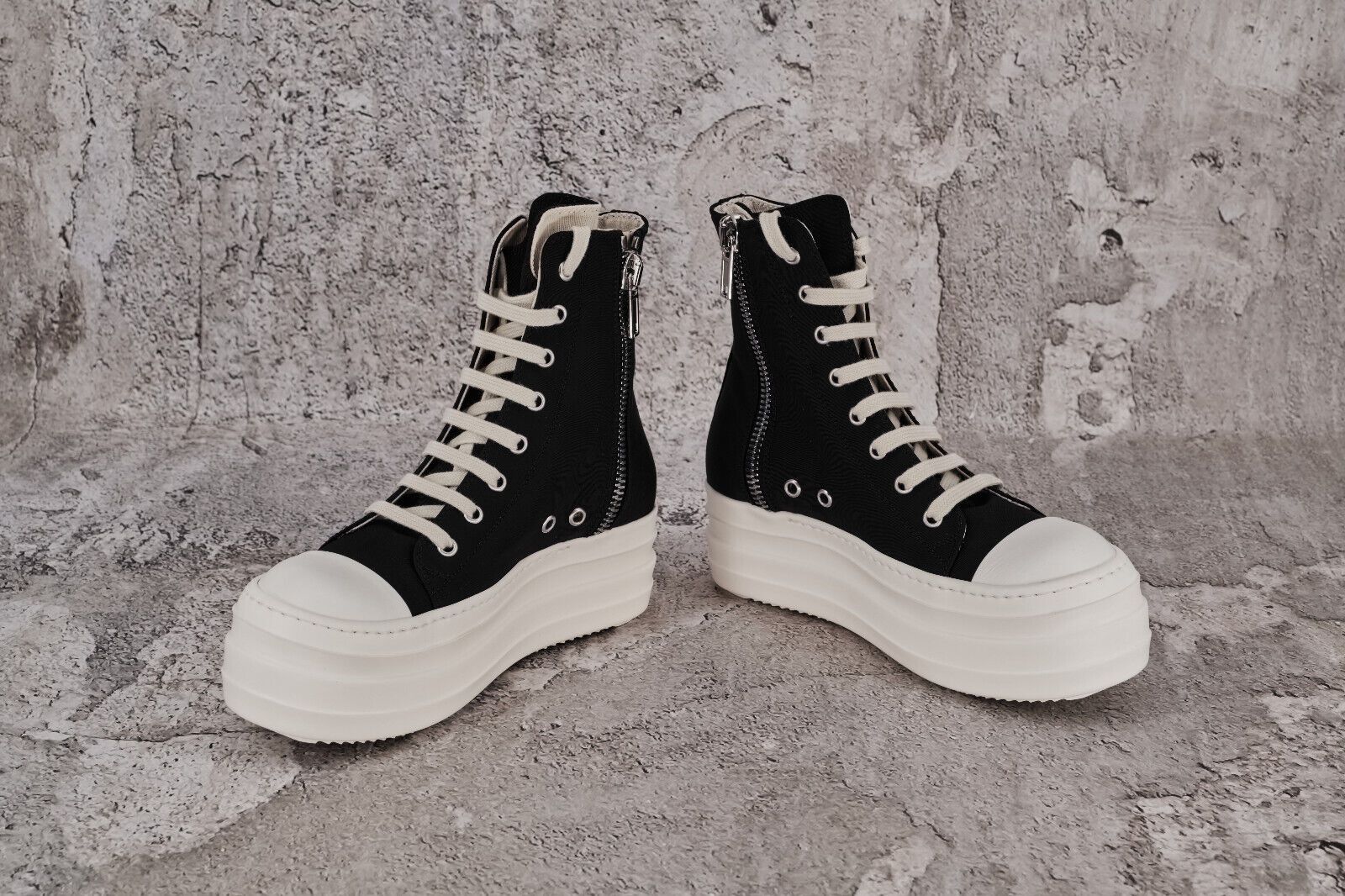 Rick Owens Drkshdw NIB DRKSHDW DOUBLE BUMPER RAMONES HI TOP Rick Owens Drkshdw NIB DRKSHDW DOUBLE BUMPER RAMONES HI TOP
