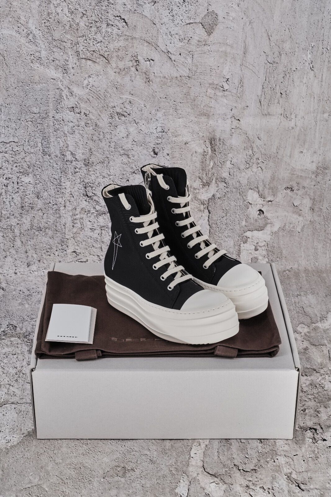 Rick Owens Drkshdw NIB DRKSHDW DOUBLE BUMPER RAMONES HI TOP Rick Owens Drkshdw NIB DRKSHDW DOUBLE BUMPER RAMONES HI TOP