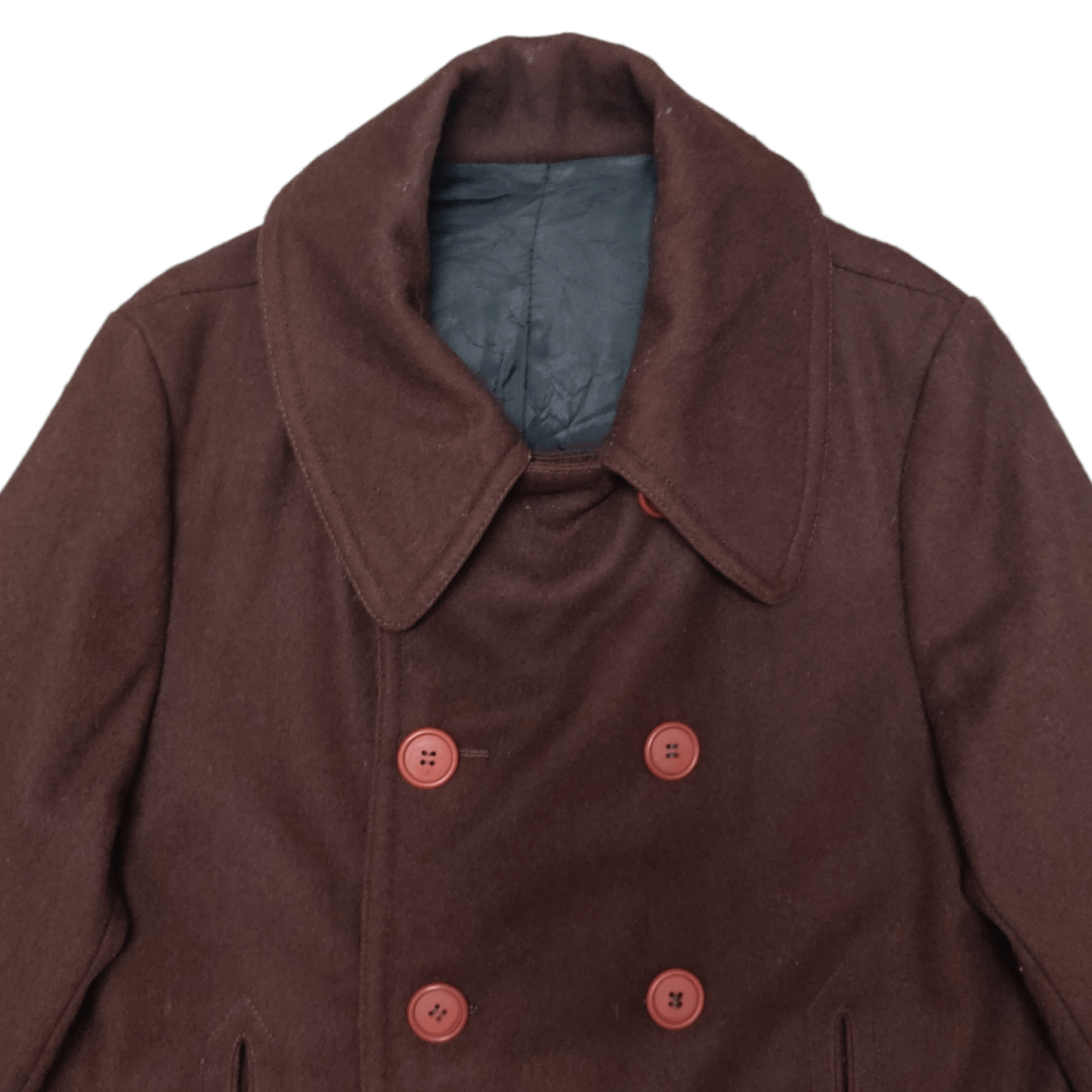A.P.C. Vintage A.P.C. Wool Coat Double Breasted Brown Size US M / EU 48-50 / 2 - 2 Thumbnail