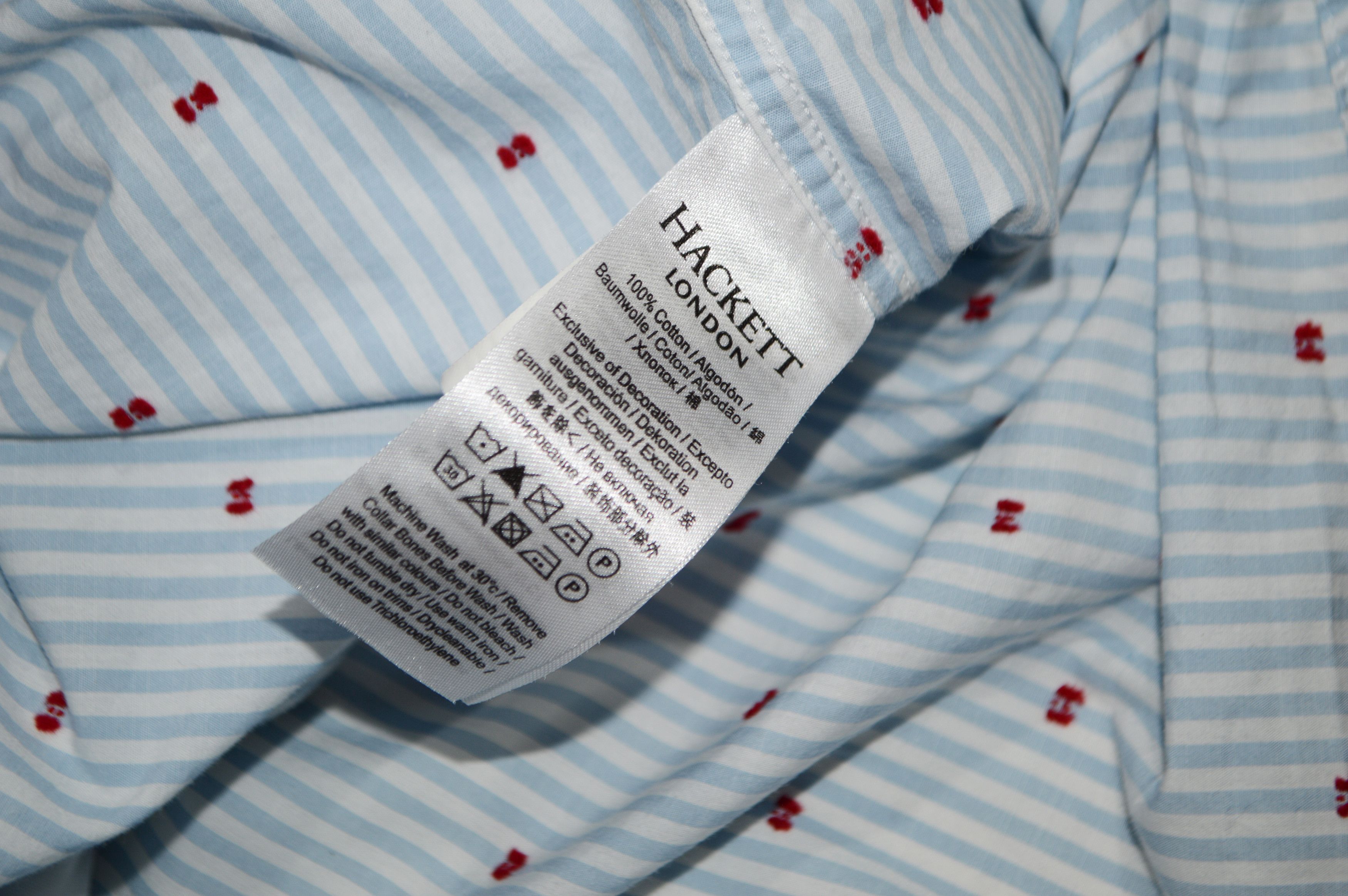 Hackett Hackett London Blue Striped Cotton Shirt Size US L / EU 52-54 / 3 - 7 Thumbnail