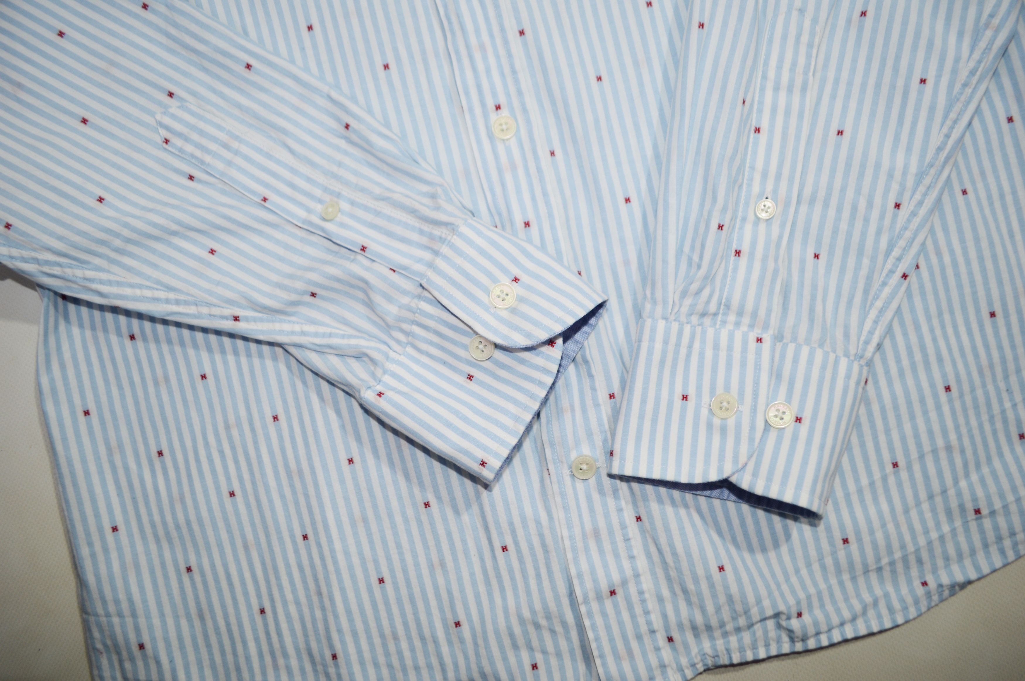 Hackett Hackett London Blue Striped Cotton Shirt Size US L / EU 52-54 / 3 - 6 Thumbnail