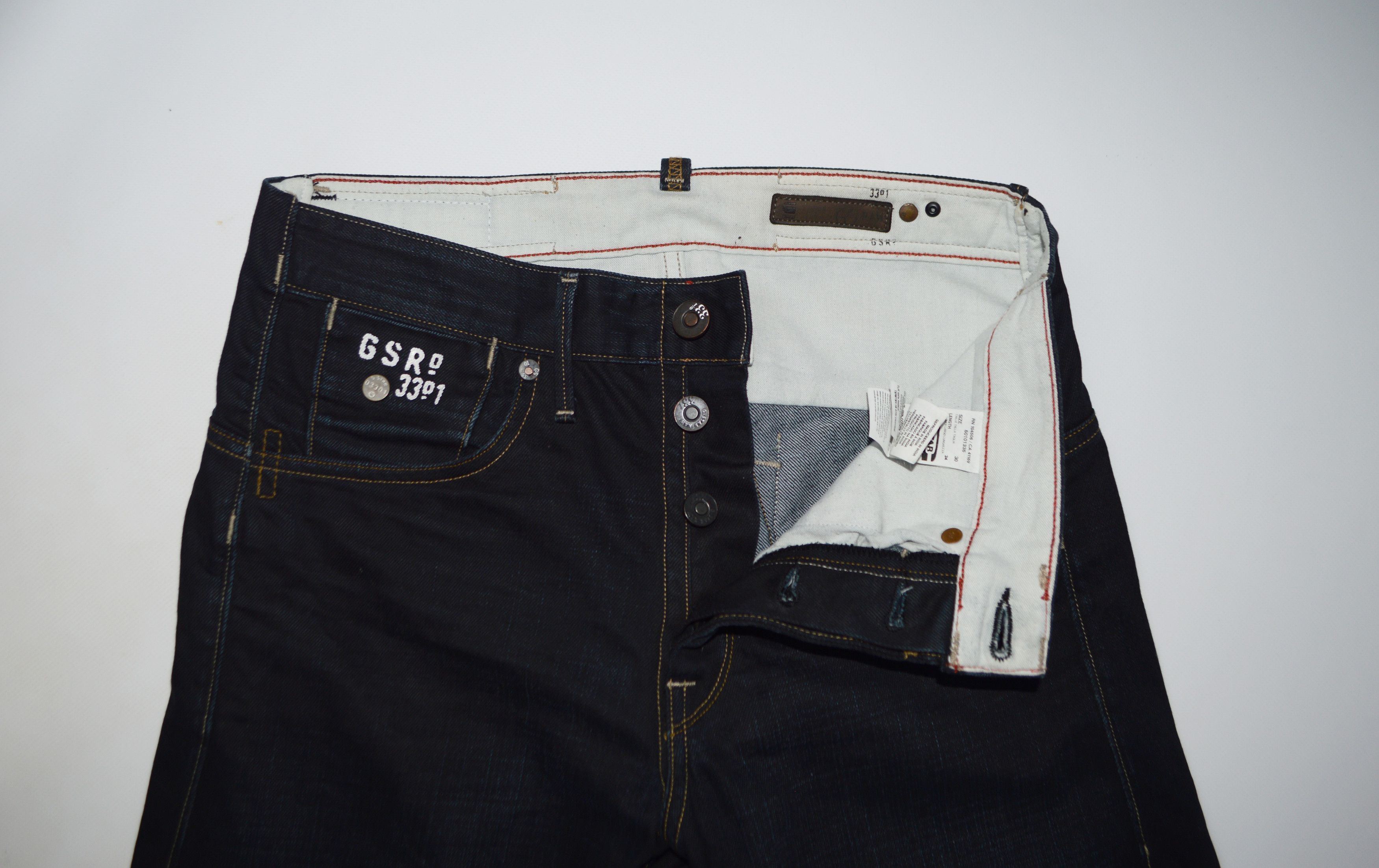 G-Star G-Star Raw 3301 Structor Straight Black Denim Jeans Size US 30 / EU 46 - 6 Thumbnail