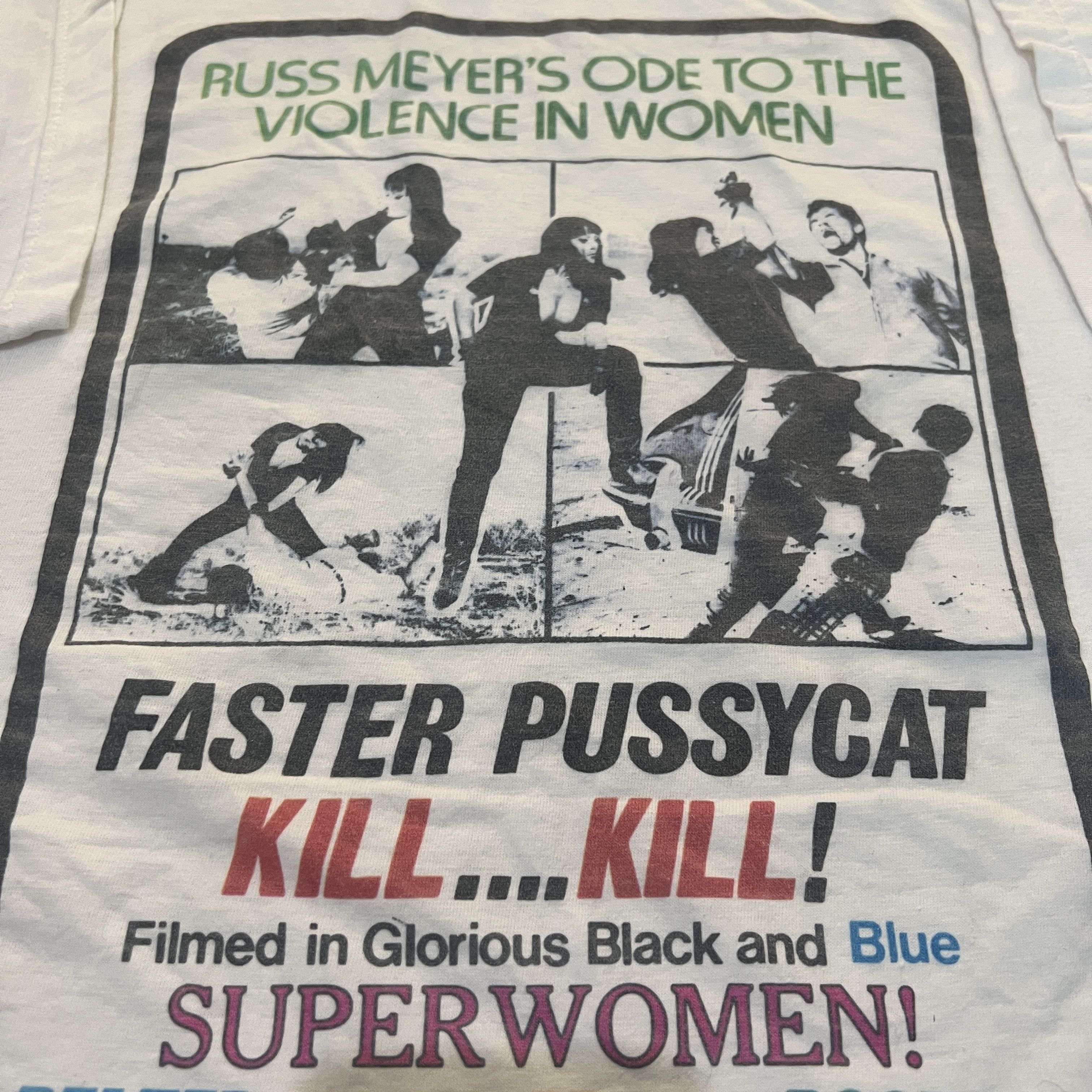 Vintage Vintage 90s Faster Pussycat Kill Kill Movie Tee Russ Meyer Size US L / EU 52-54 / 3 - 3 Thumbnail