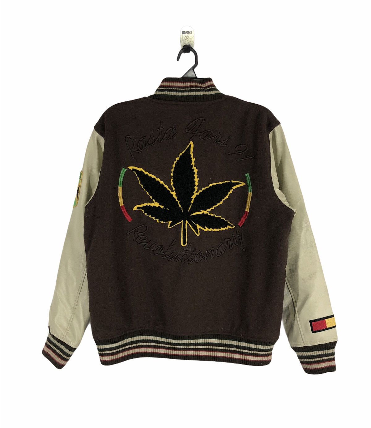 Japanese Brand VINTAGE 90S CONART JAMAICA LEATHER SLEEVE VARSITY JACKET Size US M / EU 48-50 / 2 - 1 Thumbnail