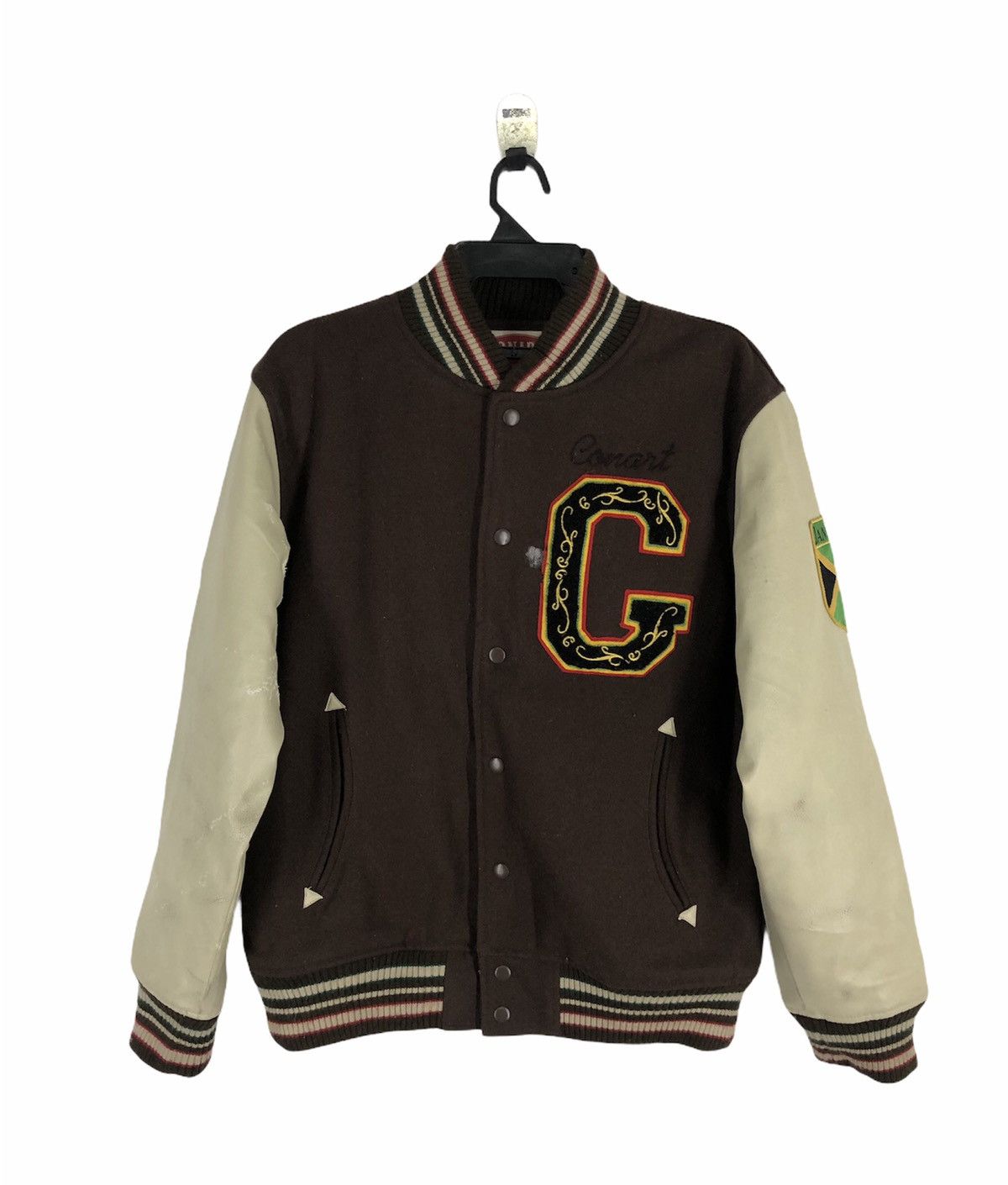 Japanese Brand VINTAGE 90S CONART JAMAICA LEATHER SLEEVE VARSITY JACKET Size US M / EU 48-50 / 2 - 2 Thumbnail