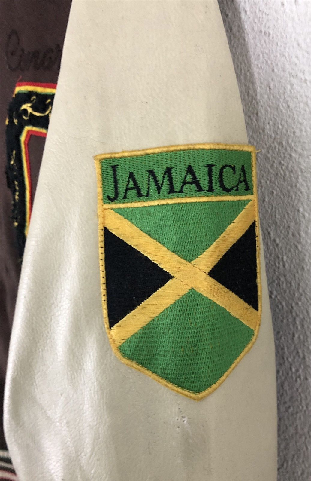 Japanese Brand VINTAGE 90S CONART JAMAICA LEATHER SLEEVE VARSITY JACKET Size US M / EU 48-50 / 2 - 16 Thumbnail