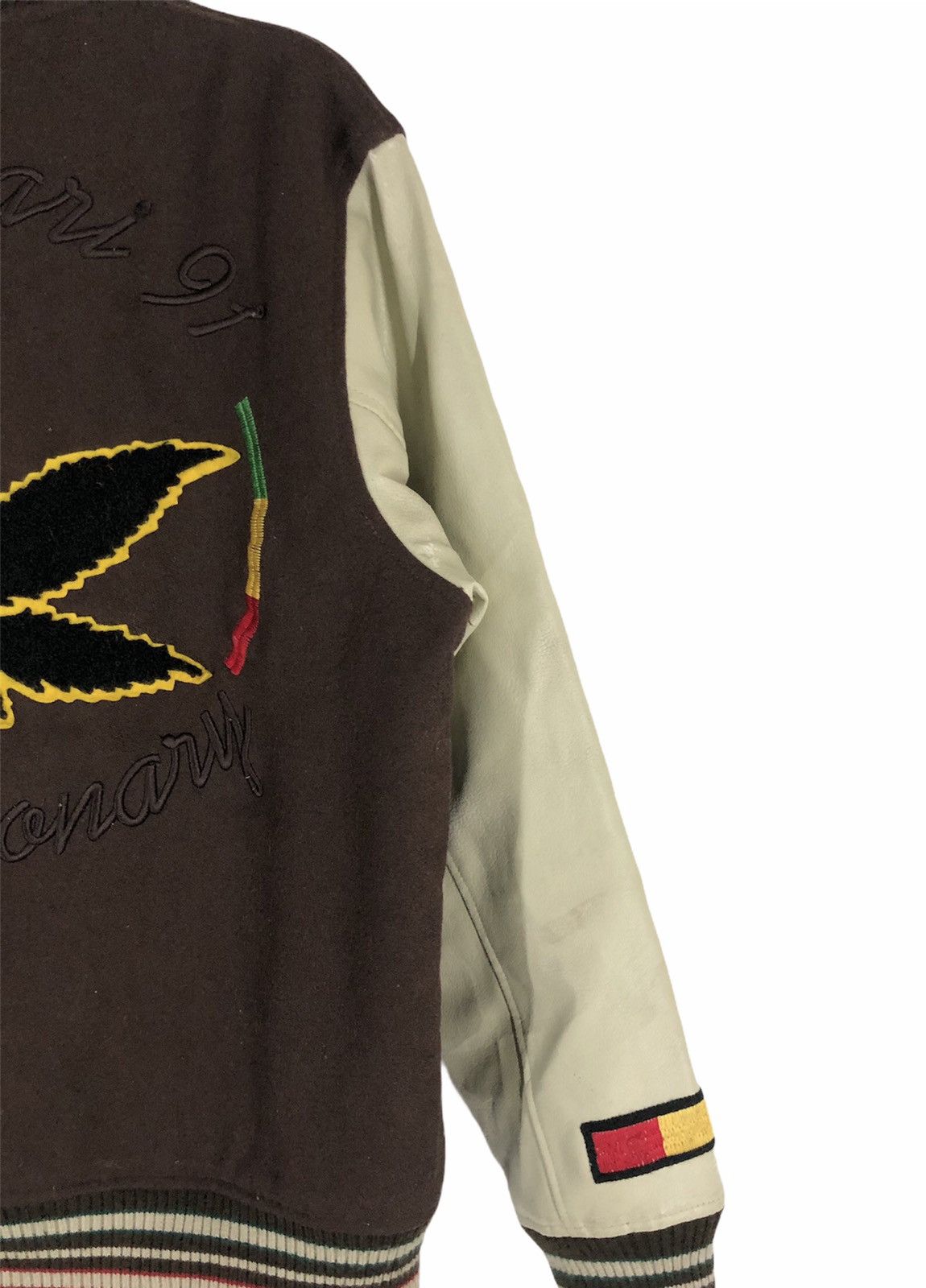 Japanese Brand VINTAGE 90S CONART JAMAICA LEATHER SLEEVE VARSITY JACKET Size US M / EU 48-50 / 2 - 4 Thumbnail