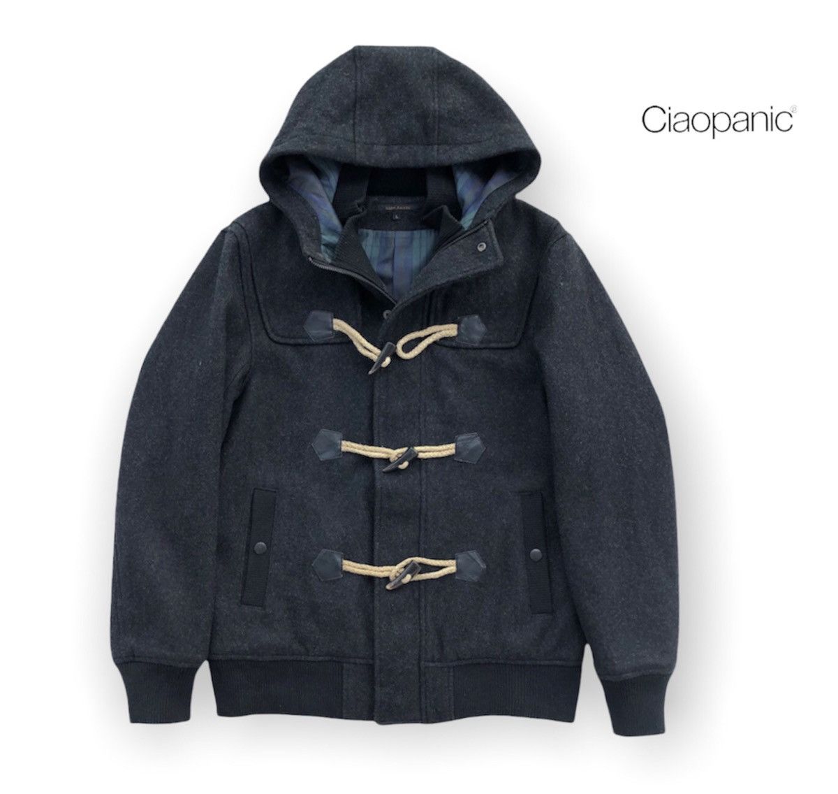 image of Ciaopanic Ciao Panic Duffle Hooded Jacket in Black, Men's (Size Medium)