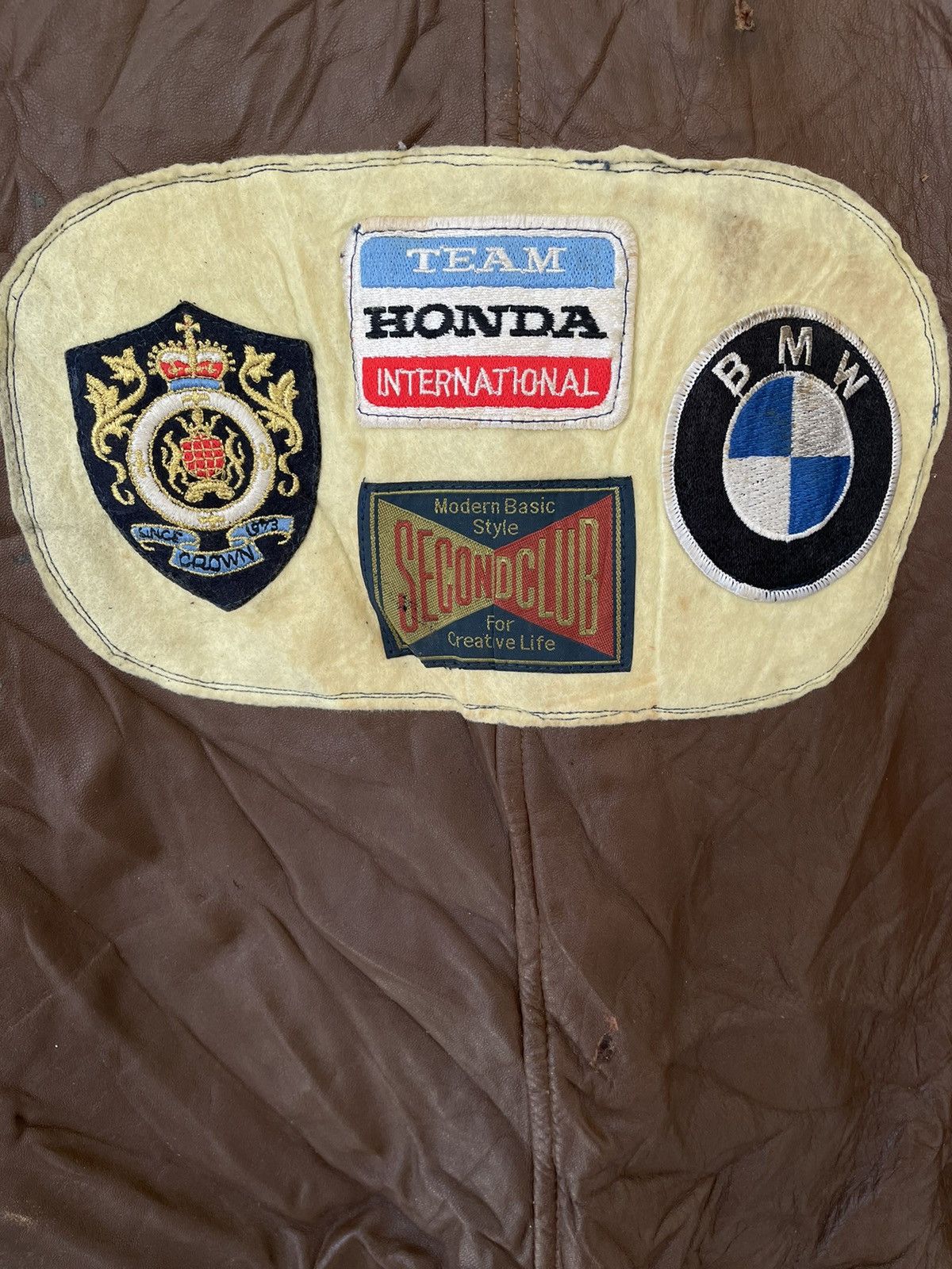 BMW × Honda × Vintage VTG RACING TEAM SYDNEY POLICE LEATHER CARDIGAN JACKET Size US M / EU 48-50 / 2 - 5 Thumbnail