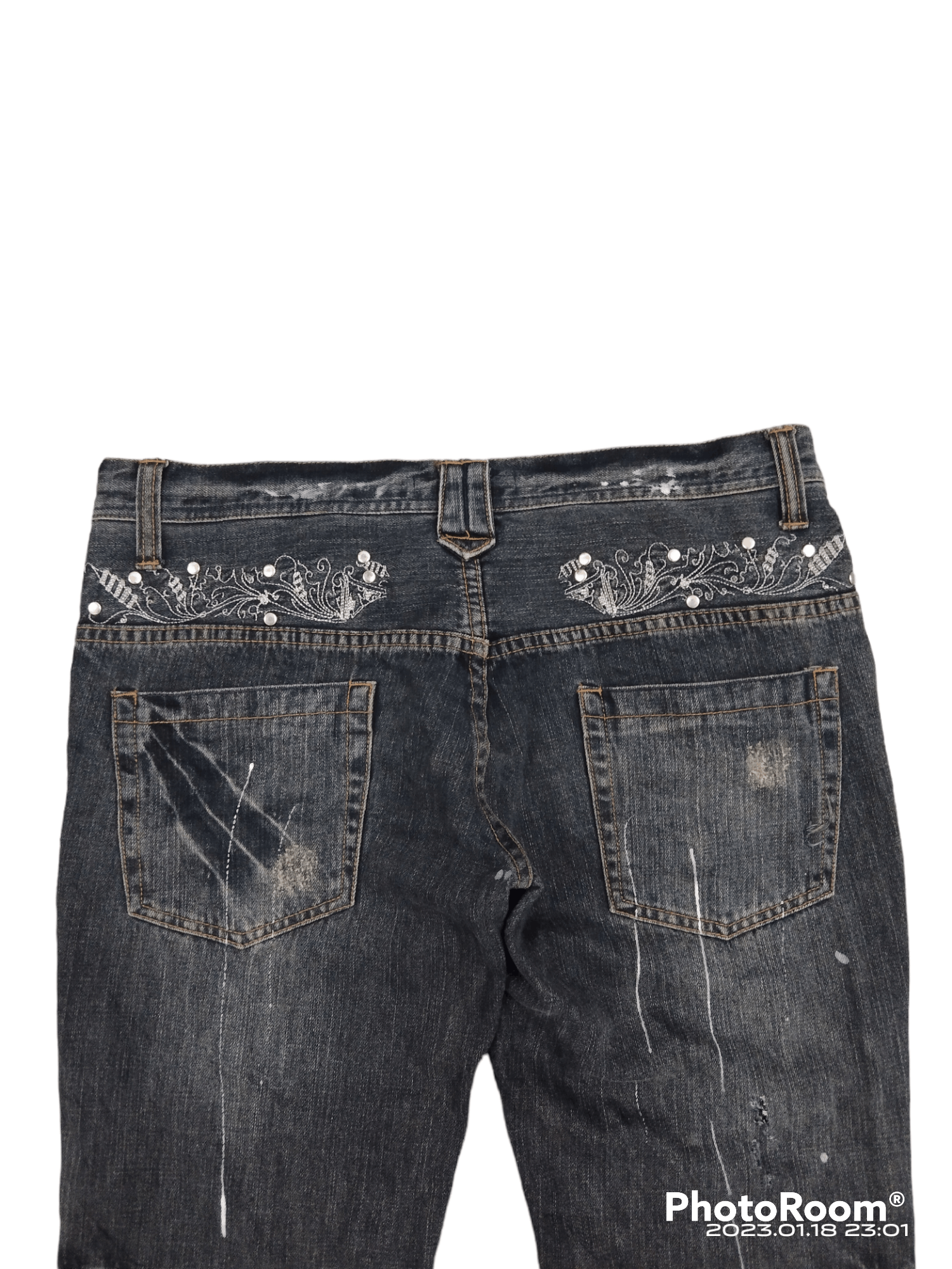 Japanese Brand FLARE LOW RISE🔥SUPER SICK ROOT THREE DENIM PANTS Size US 33 - 5 Thumbnail
