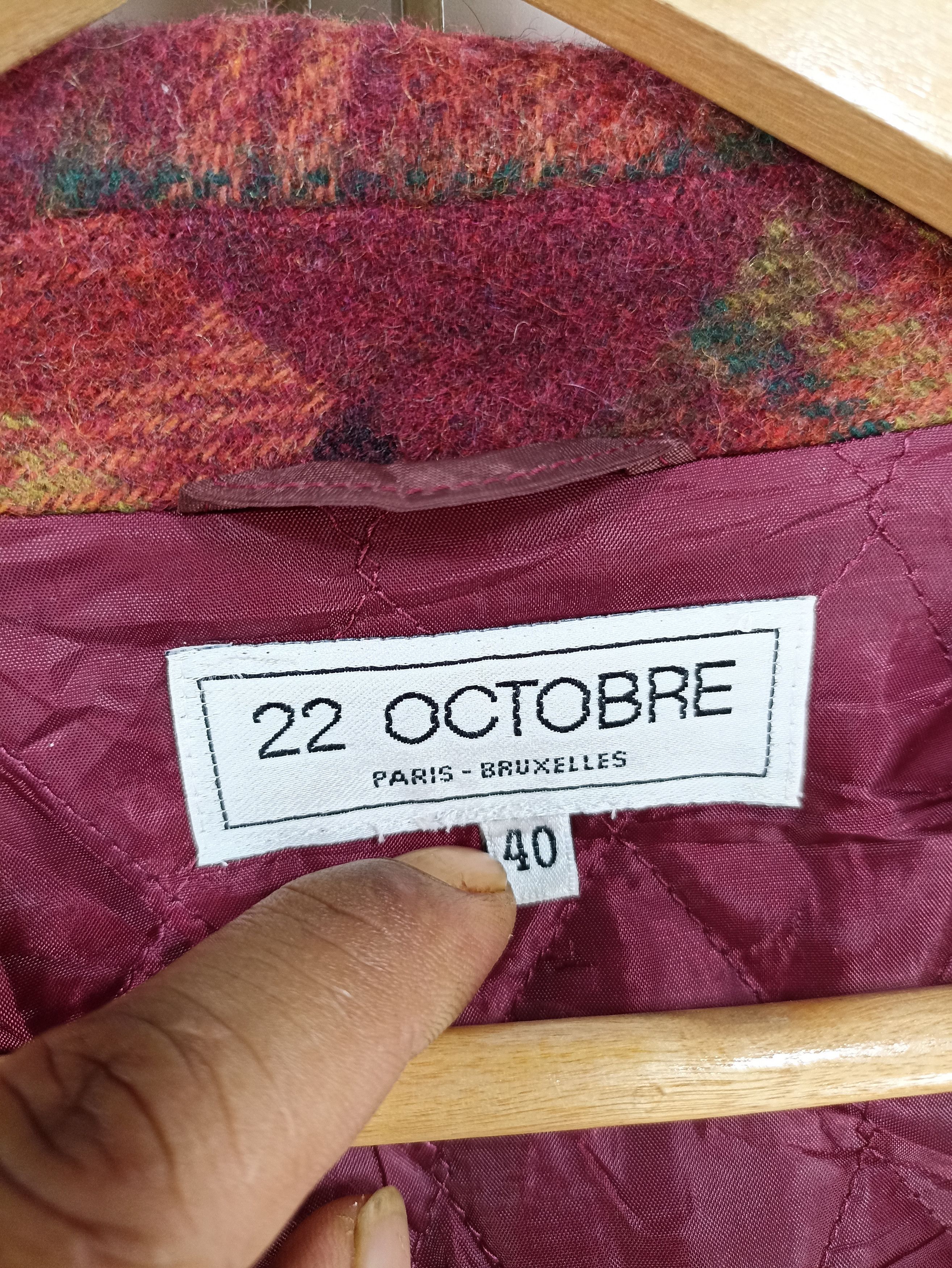 Japanese Brand × Vintage Vintage 22 Octobre Wool Hair Bomber Jacket Size US S / EU 44-46 / 1 - 8 Thumbnail