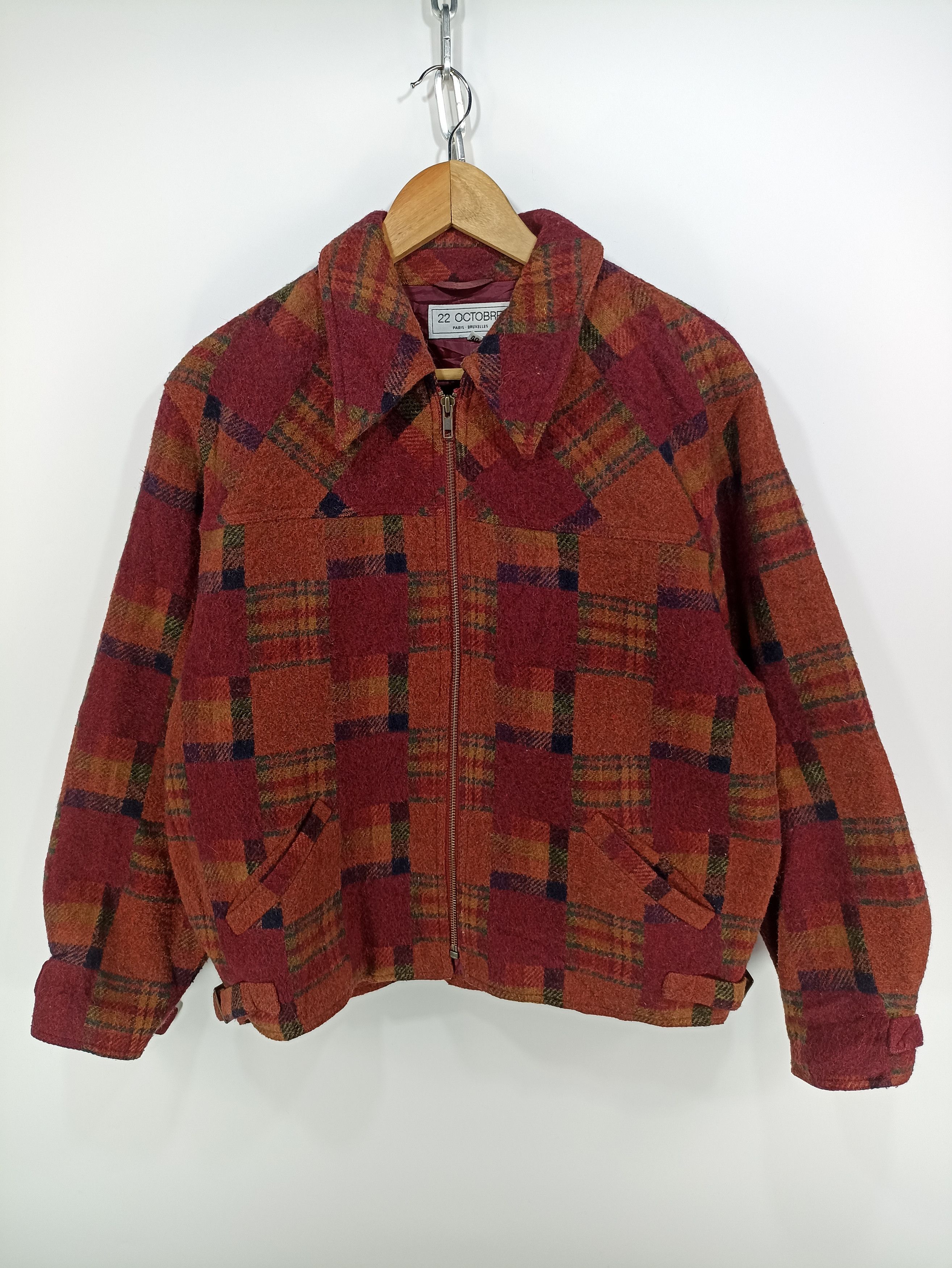 Japanese Brand × Vintage Vintage 22 Octobre Wool Hair Bomber Jacket Size US S / EU 44-46 / 1 - 1 Thumbnail