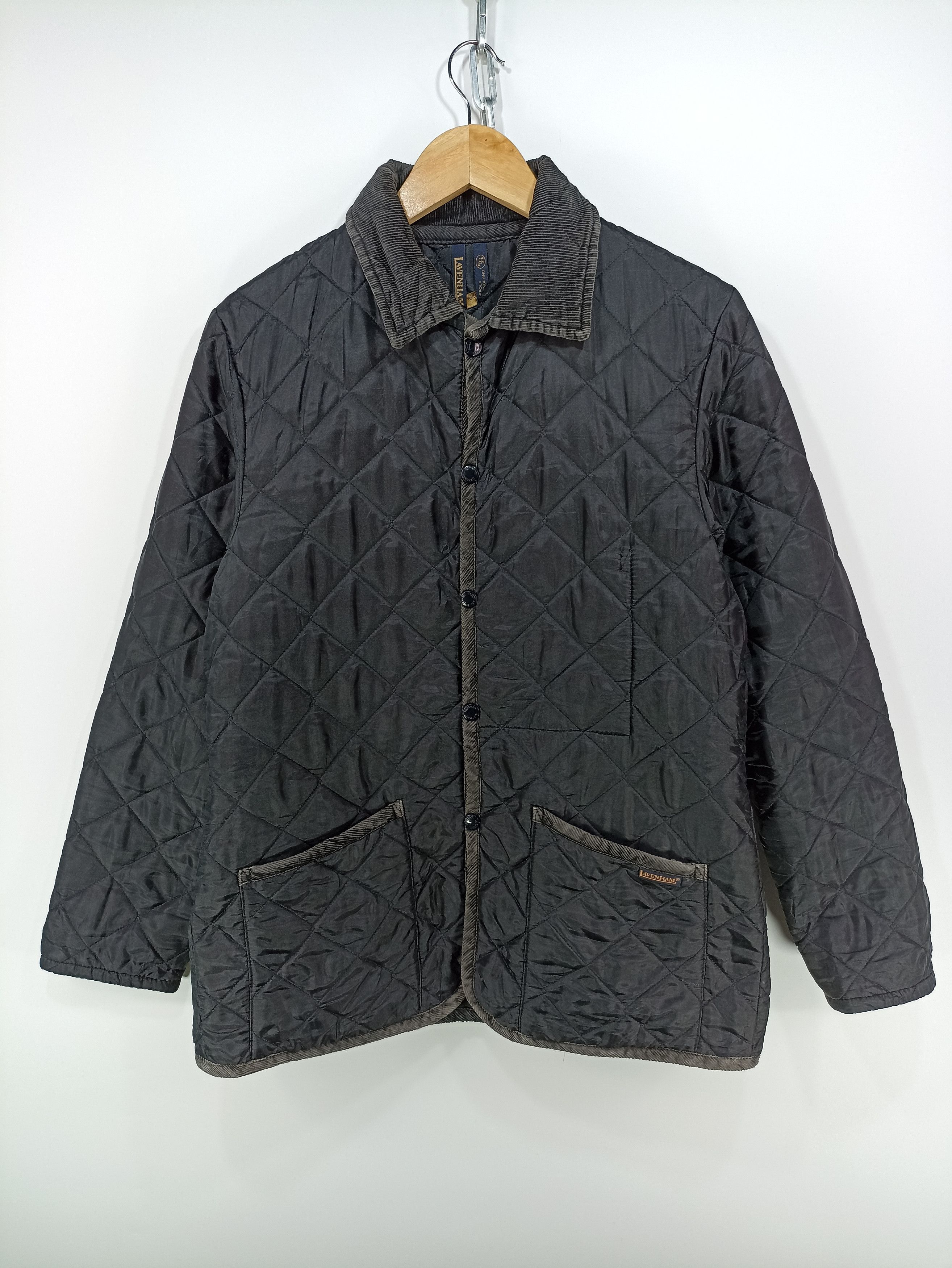 image of Vintage Lavenham Quilted Jacket in Black, Men's (Size Small)
