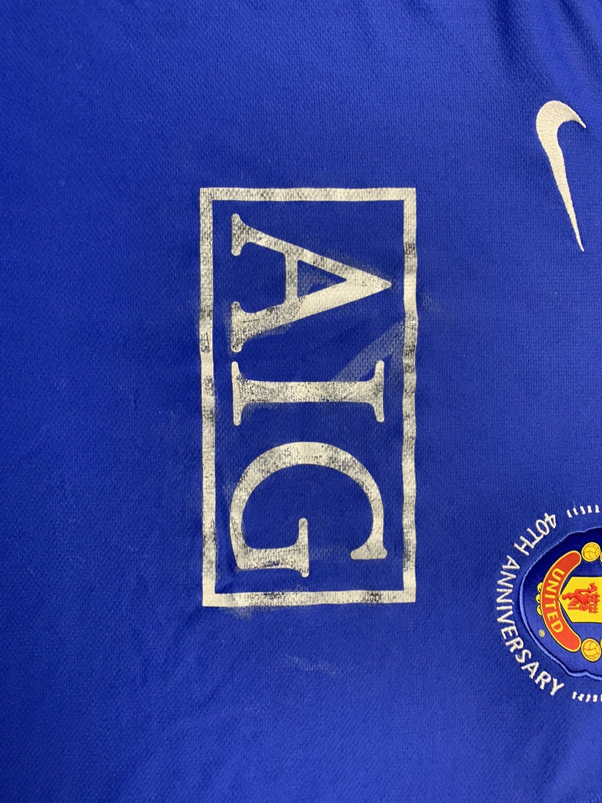 Nike × Vintage Vintage Nike Manchester United Nike blue away Size US L / EU 52-54 / 3 - 4 Thumbnail