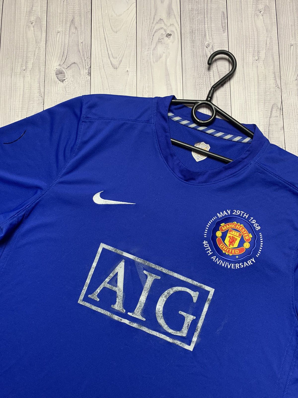 Nike × Vintage Vintage Nike Manchester United Nike blue away Size US L / EU 52-54 / 3 - 2 Thumbnail