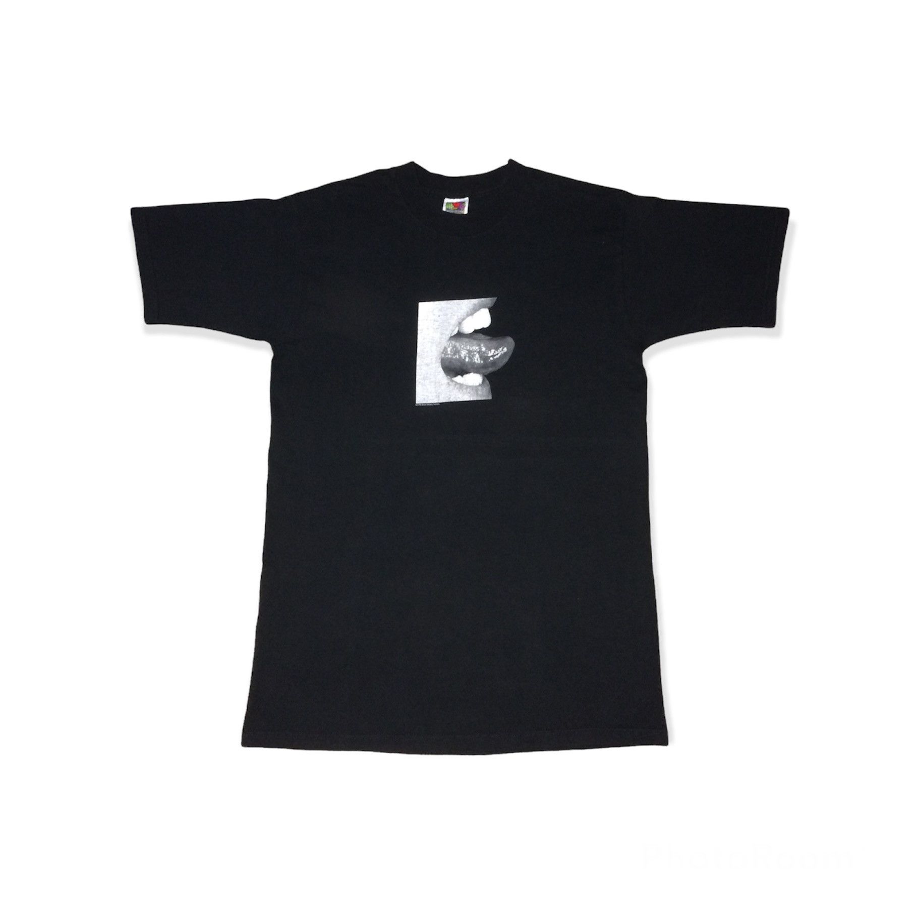 image of 1996 Mutant Industry Fotofolio Lips Art Tshirt in Black, Men's (Size Medium)