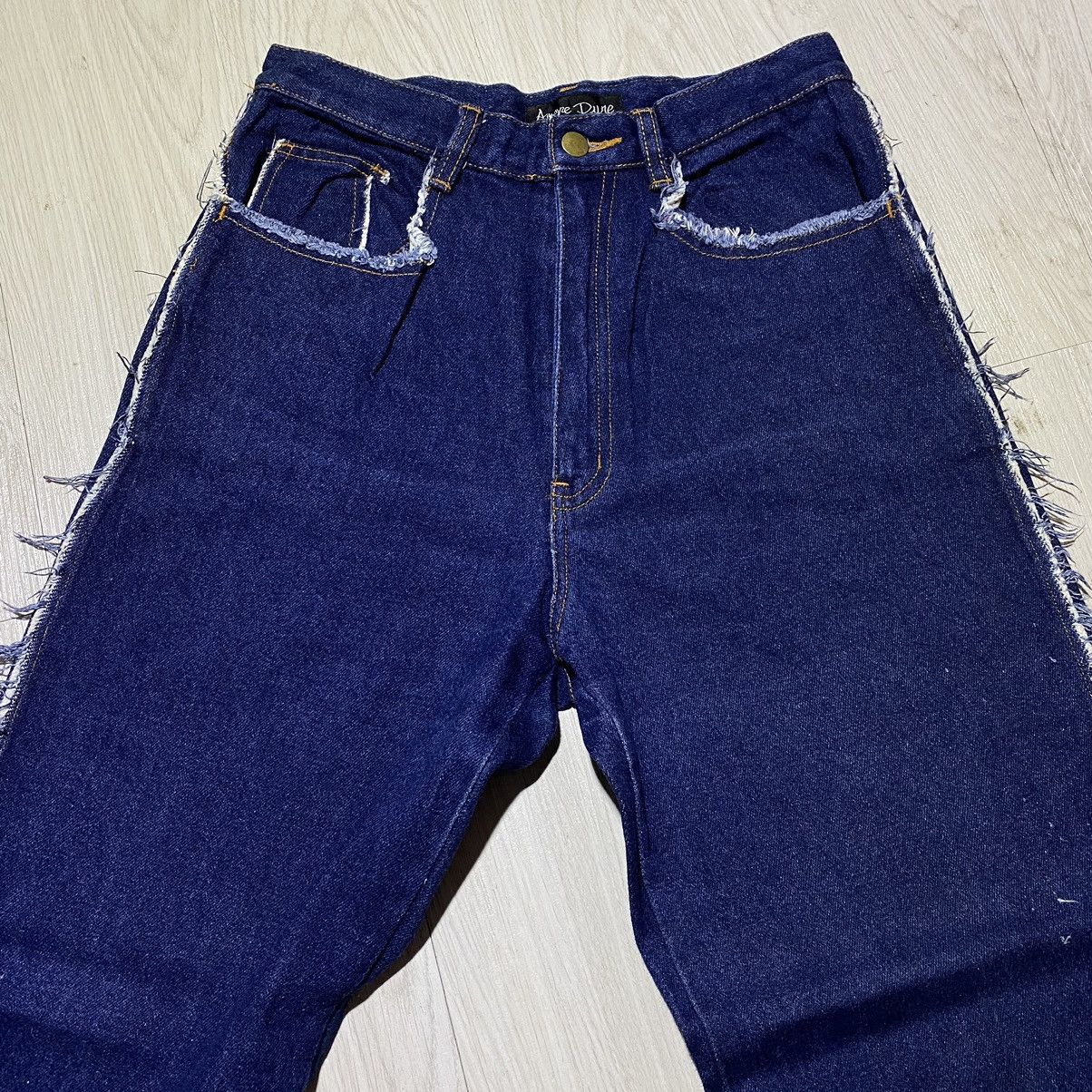 If Six Was Nine × Le Grande Bleu (L.G.B.) Amore Pure Distressed Unfinished Wide Denim Pants Size 37" - 3 Thumbnail