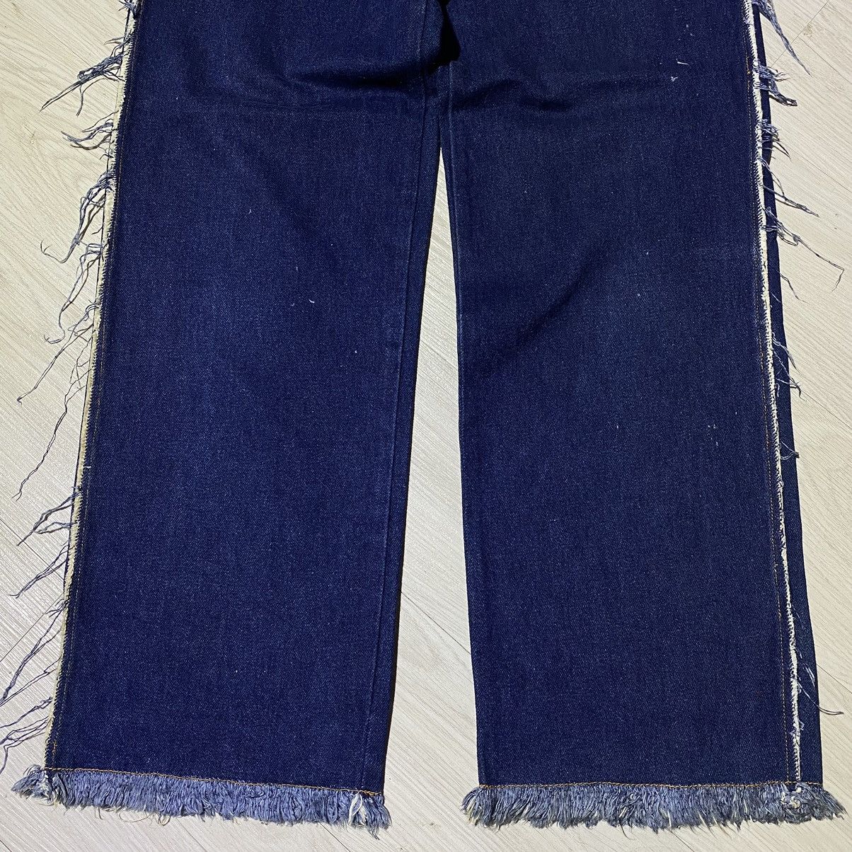 If Six Was Nine × Le Grande Bleu (L.G.B.) Amore Pure Distressed Unfinished Wide Denim Pants Size 37" - 5 Thumbnail