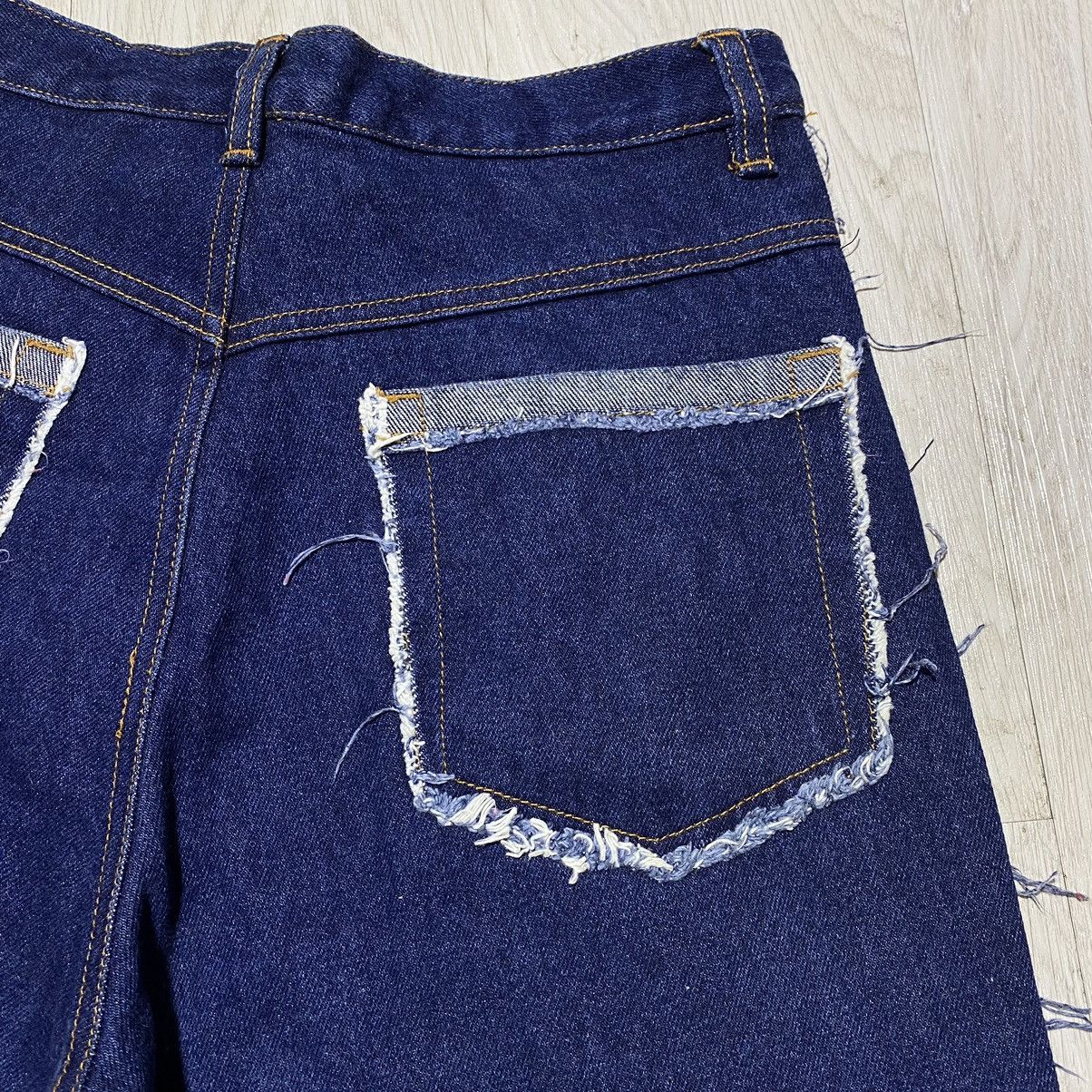 If Six Was Nine × Le Grande Bleu (L.G.B.) Amore Pure Distressed Unfinished Wide Denim Pants Size 37" - 6 Thumbnail