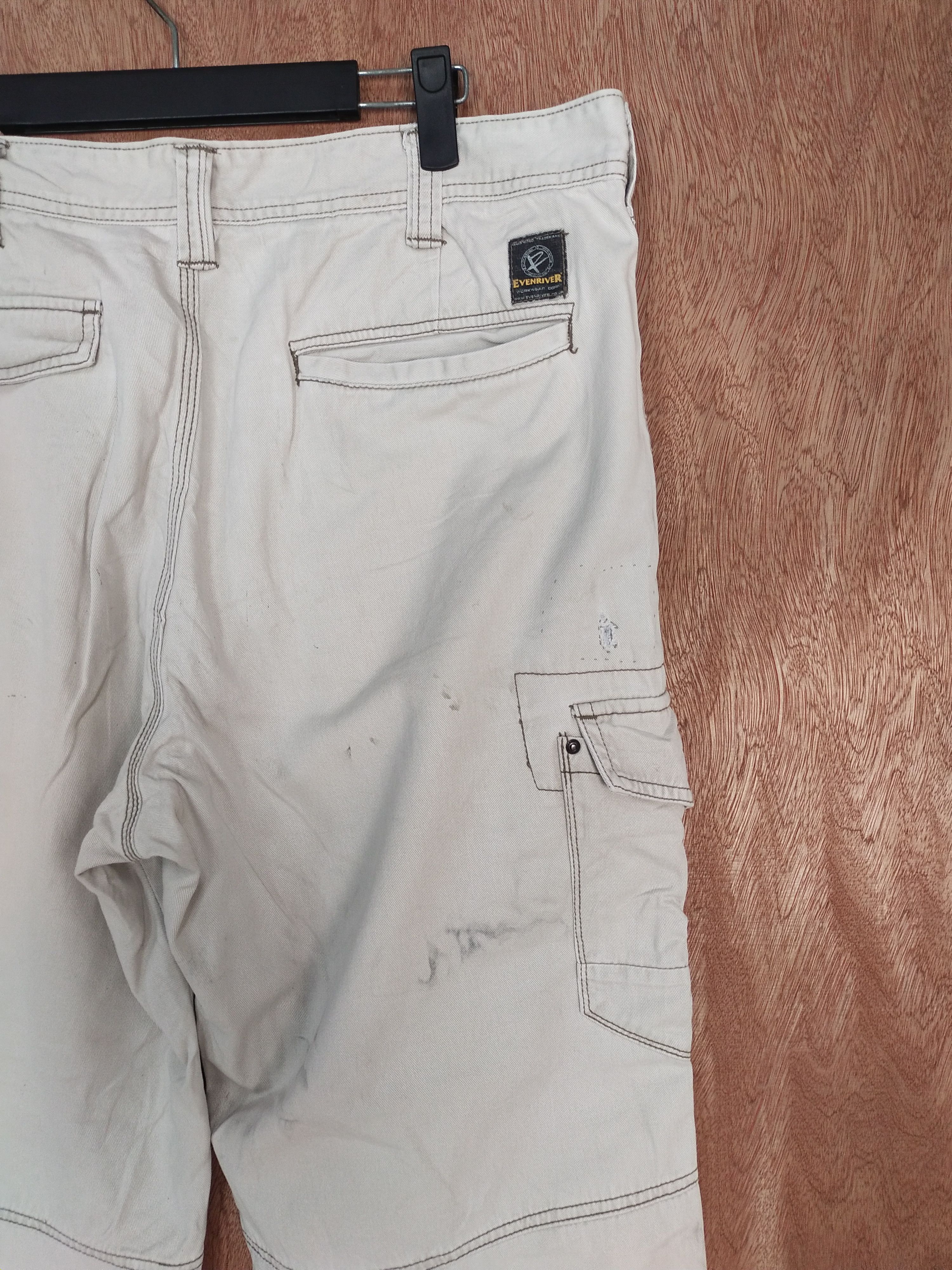 Japanese Brand Even River white thrashed utility cargo pants #S128 Size US 36 / EU 52 - 9 Thumbnail