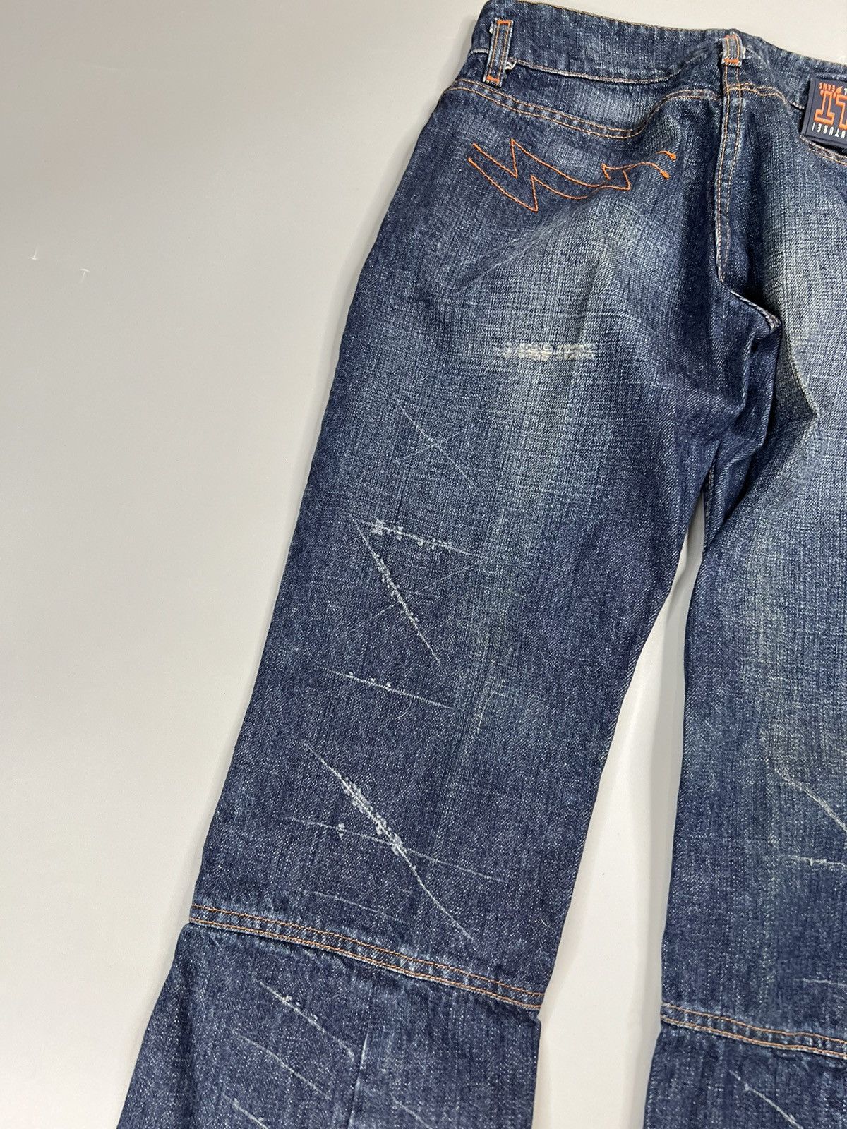 Walter Van Beirendonck W & Lt. Reconstructed Flared Jeans With Slash Effect Size US 27 - 13 Thumbnail