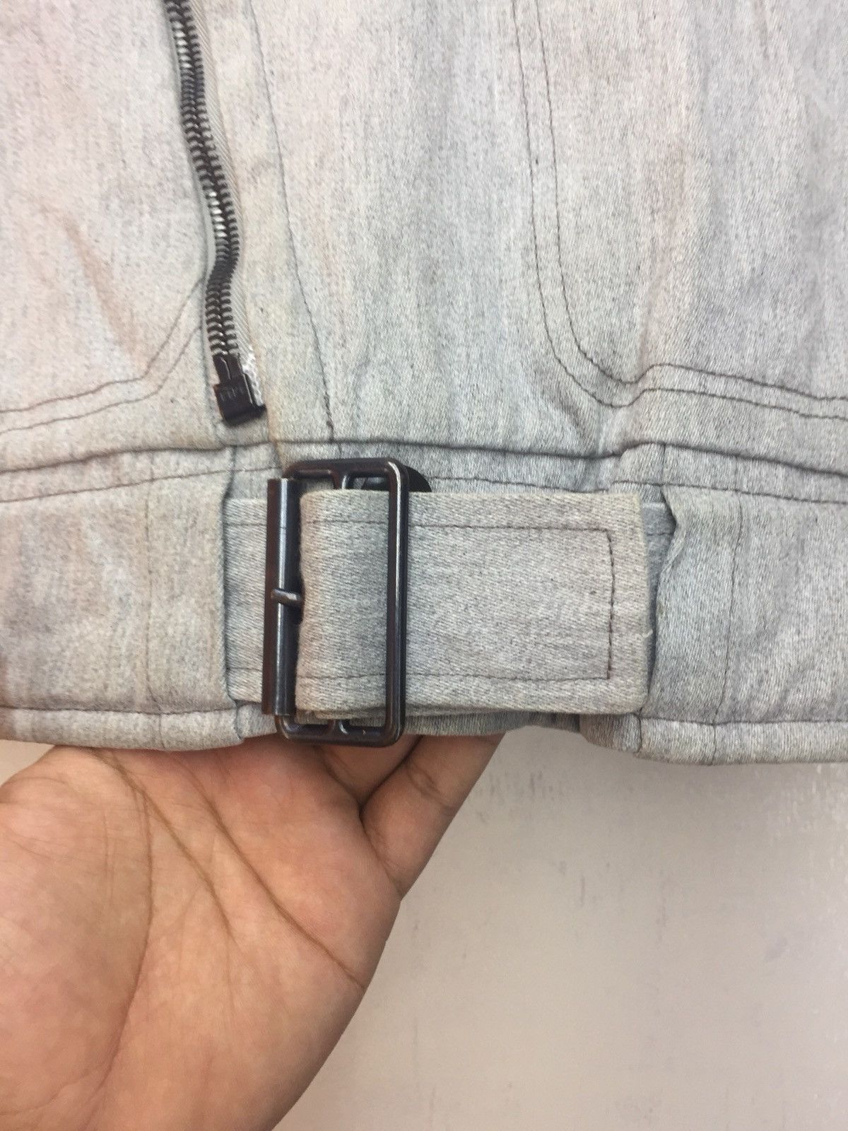 A.P.C. VIBTAGE APC ASYMMETRICAL ZIP AND BELTED WAIST BIKER JACKET Size US S / EU 44-46 / 1 - 5 Thumbnail