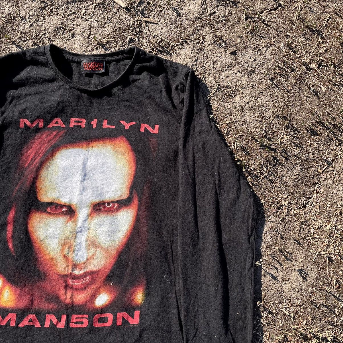 Vintage Vintage Y2K Marilyn Manson Band Tee Sun Faded Grunge Slim XL Size US XL / EU 56 / 4 - 2 Thumbnail