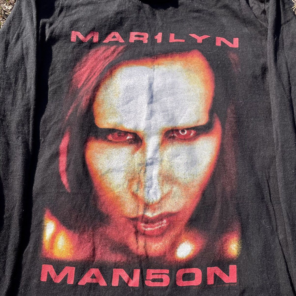 Vintage Vintage Y2K Marilyn Manson Band Tee Sun Faded Grunge Slim XL Size US XL / EU 56 / 4 - 4 Thumbnail